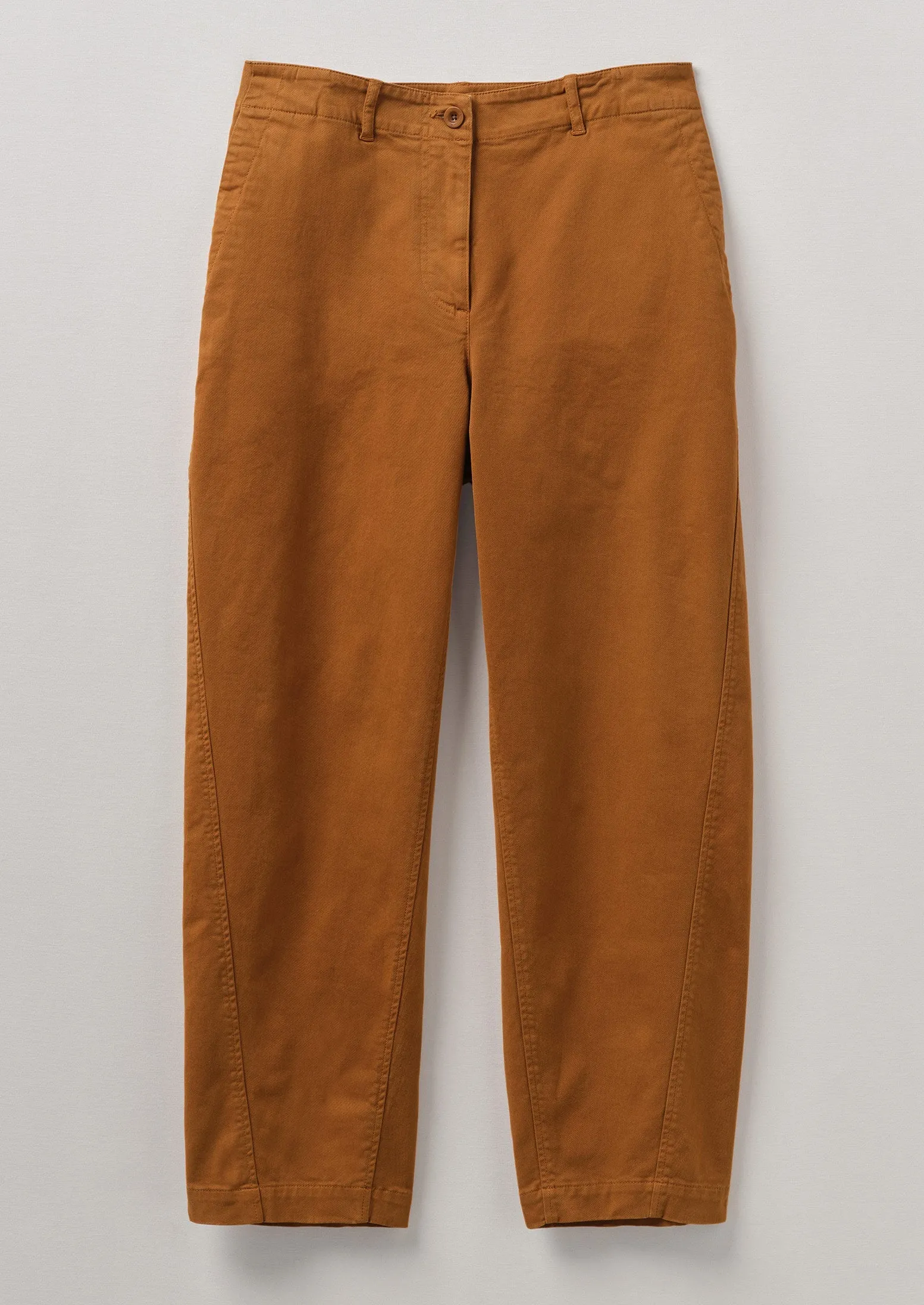 Forward Seam Cotton Twill Trousers | Russet sold by TOAST