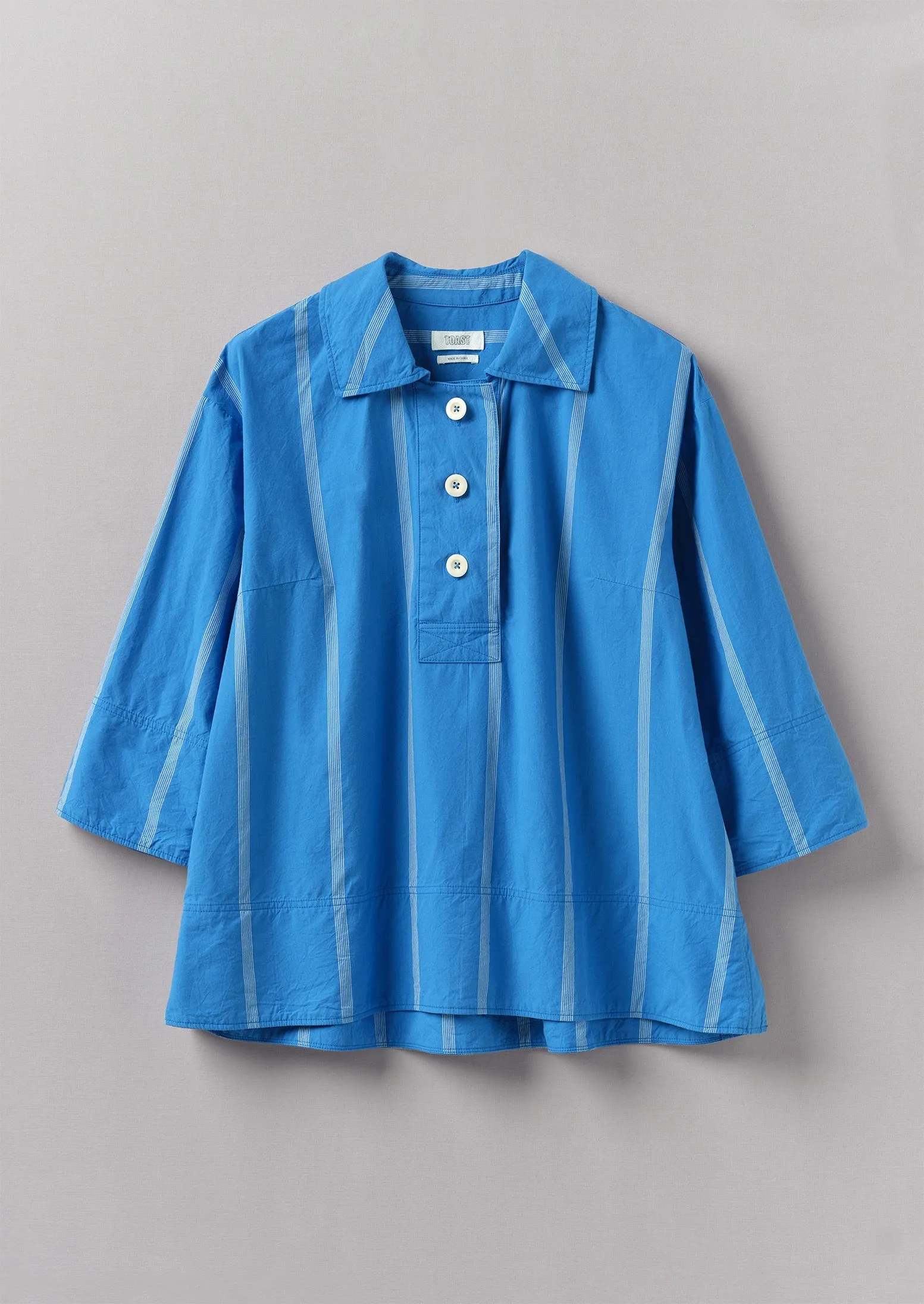 Summer Camp Stripe Cotton Smock | Enamel Blue sold by TOAST