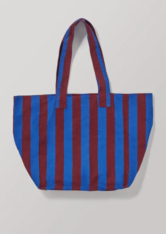 Kate Sheridan Waxed Cotton Tote Bag | Plum/Navy sold by TOAST