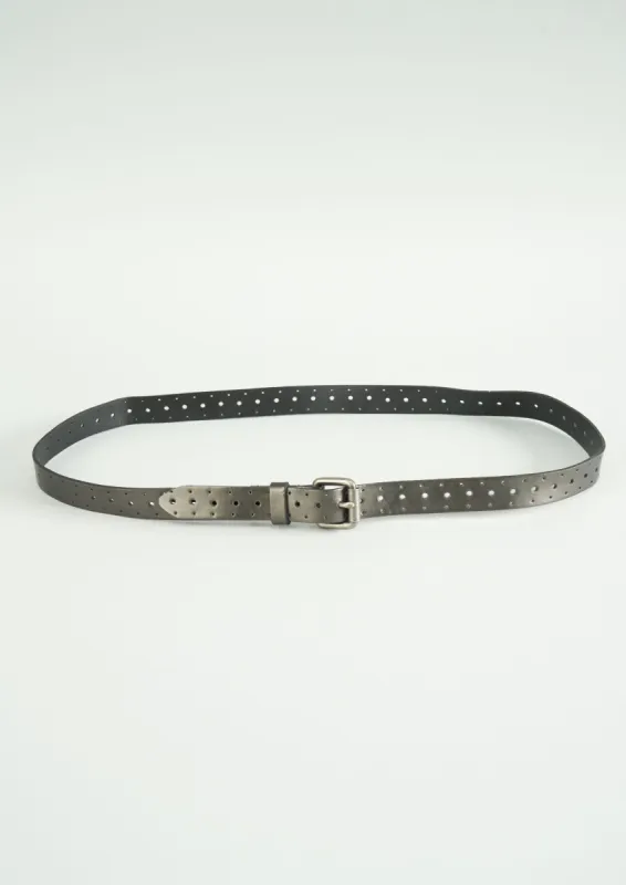 Reworn Punched Belt Size M (004) | Black sold by TOAST