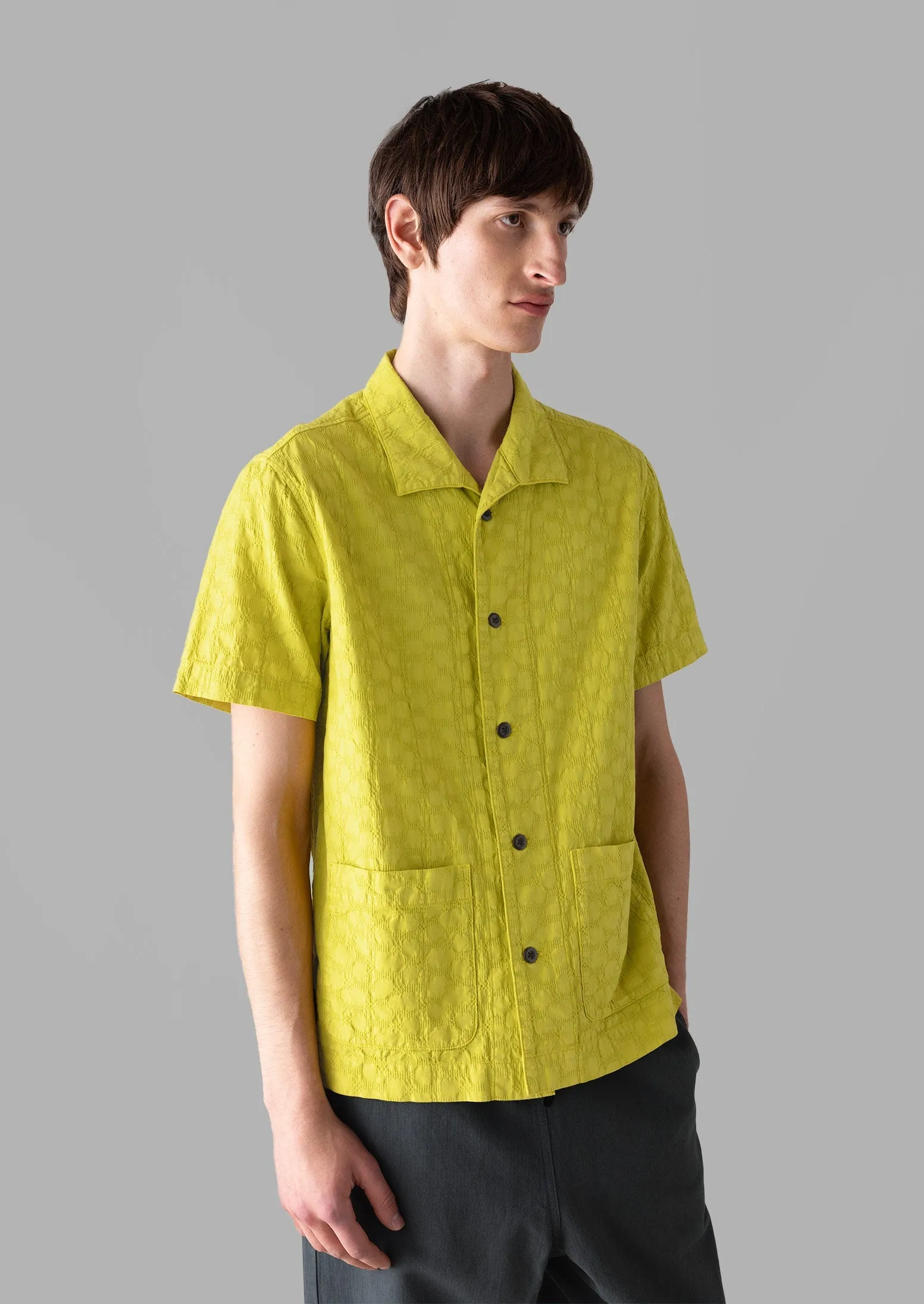 Fly Away Collar Jacquard Shirt | Billi Flower Yellow sold by TOAST product image thumbnail 2