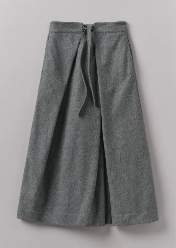 Wool Flannel Tie Front Culottes | Grey Melange sold by TOAST
