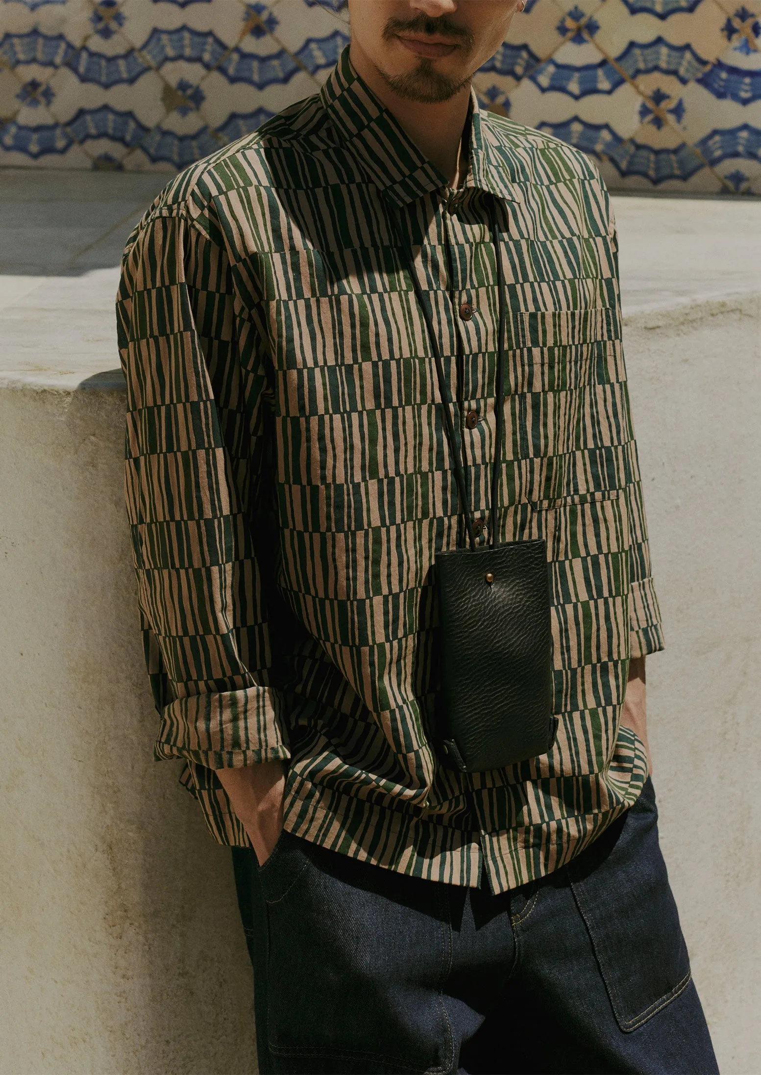 Block Print Camp Collar Shirt | Golden Sand sold by TOAST product image thumbnail 2