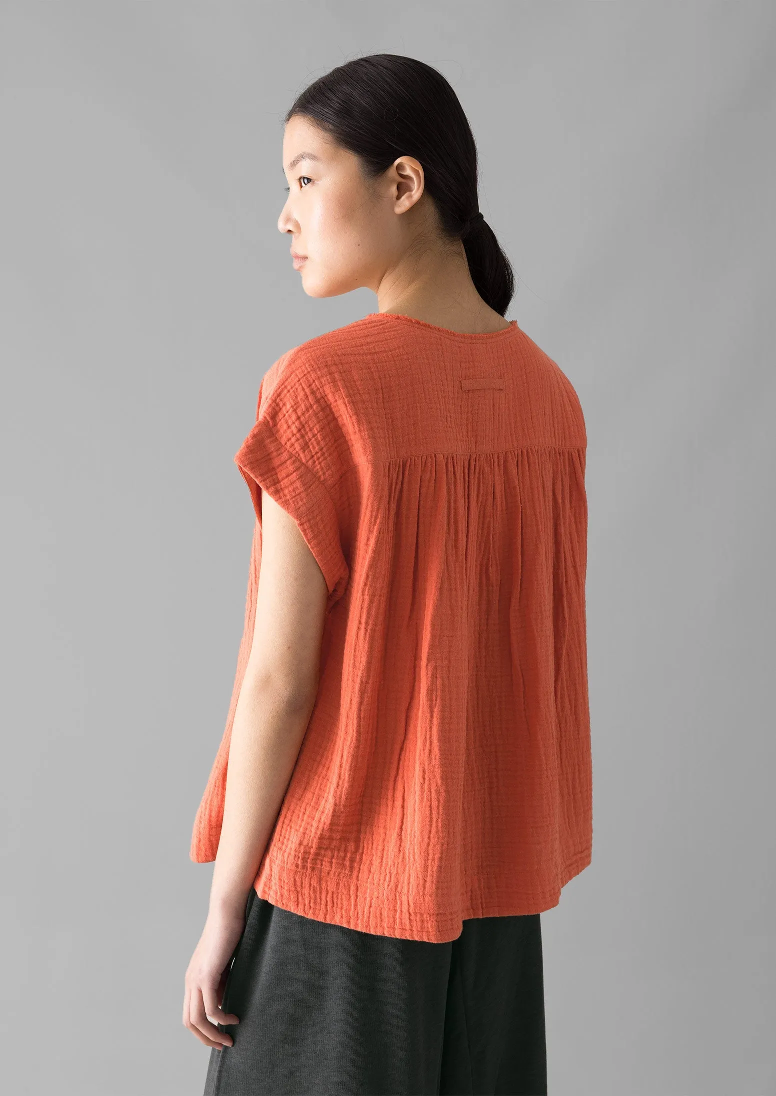 Crinkle Cotton Gauze Top | Poppy sold by TOAST product image thumbnail 4