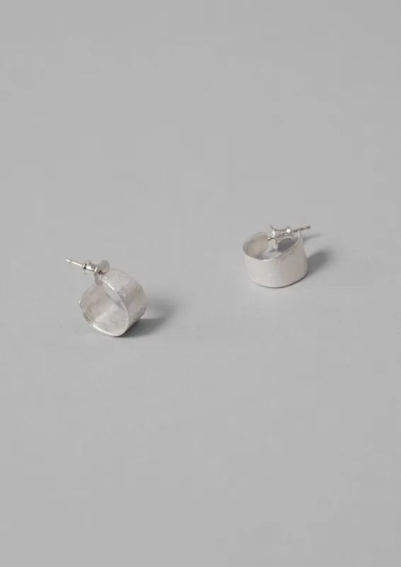 Emily Nixon Sculptural Hoop Earrings | Silver sold by TOAST