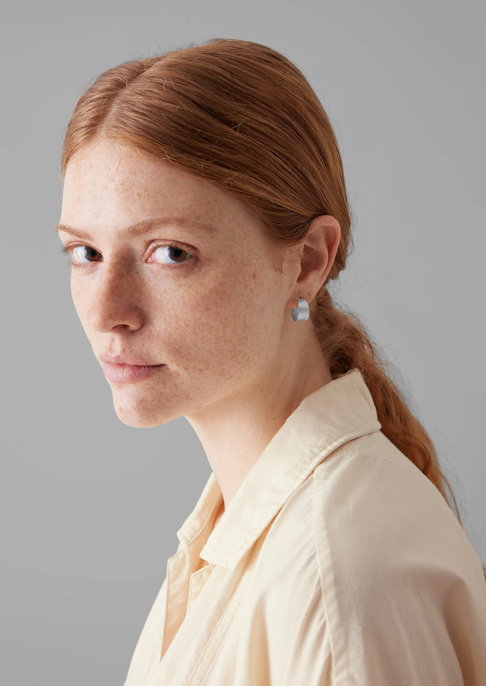 Emily Nixon Sculptural Hoop Earrings | Silver sold by TOAST product image thumbnail 2