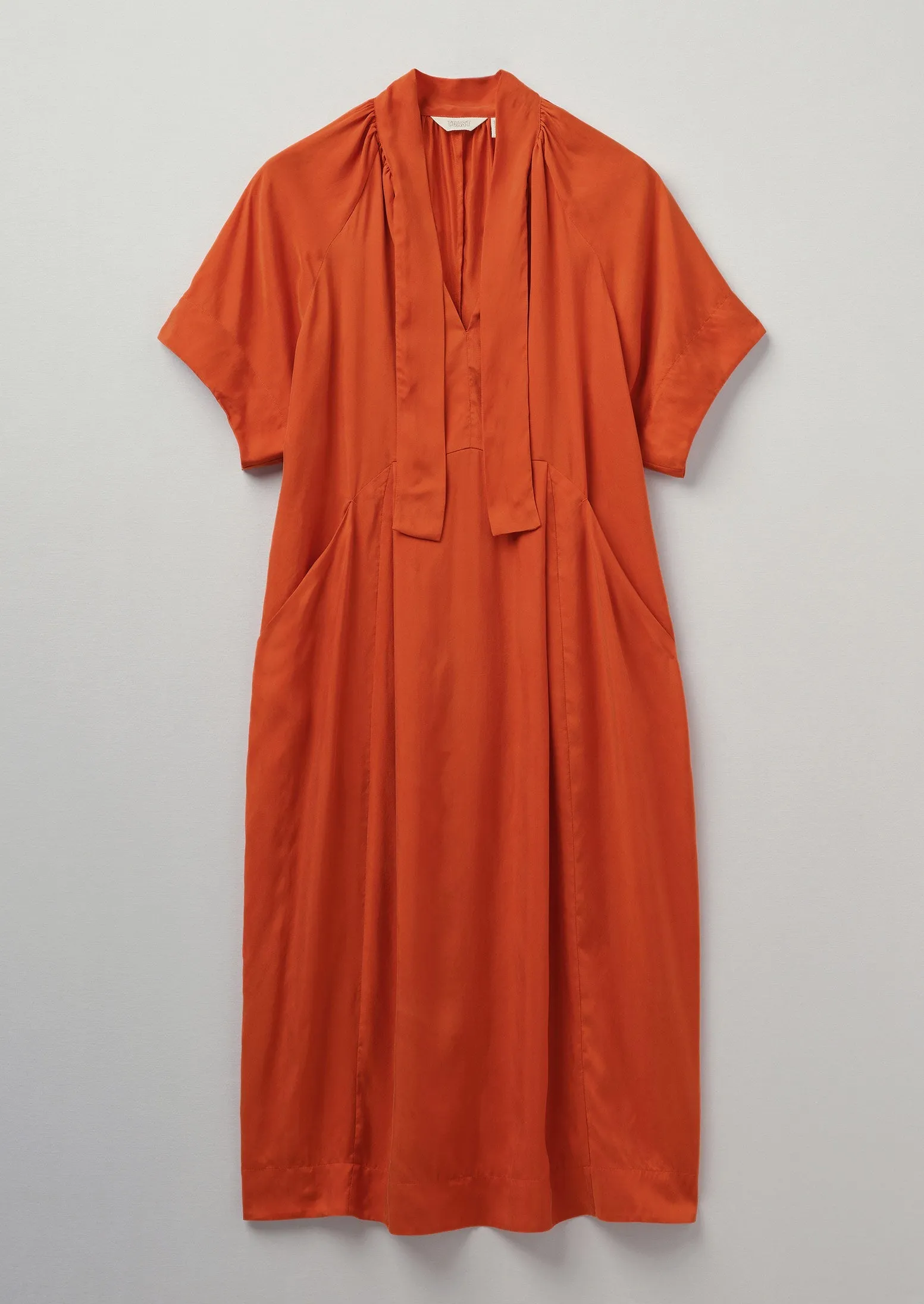 Tie Neck Fluid Twill Dress | Nasturtium sold by TOAST