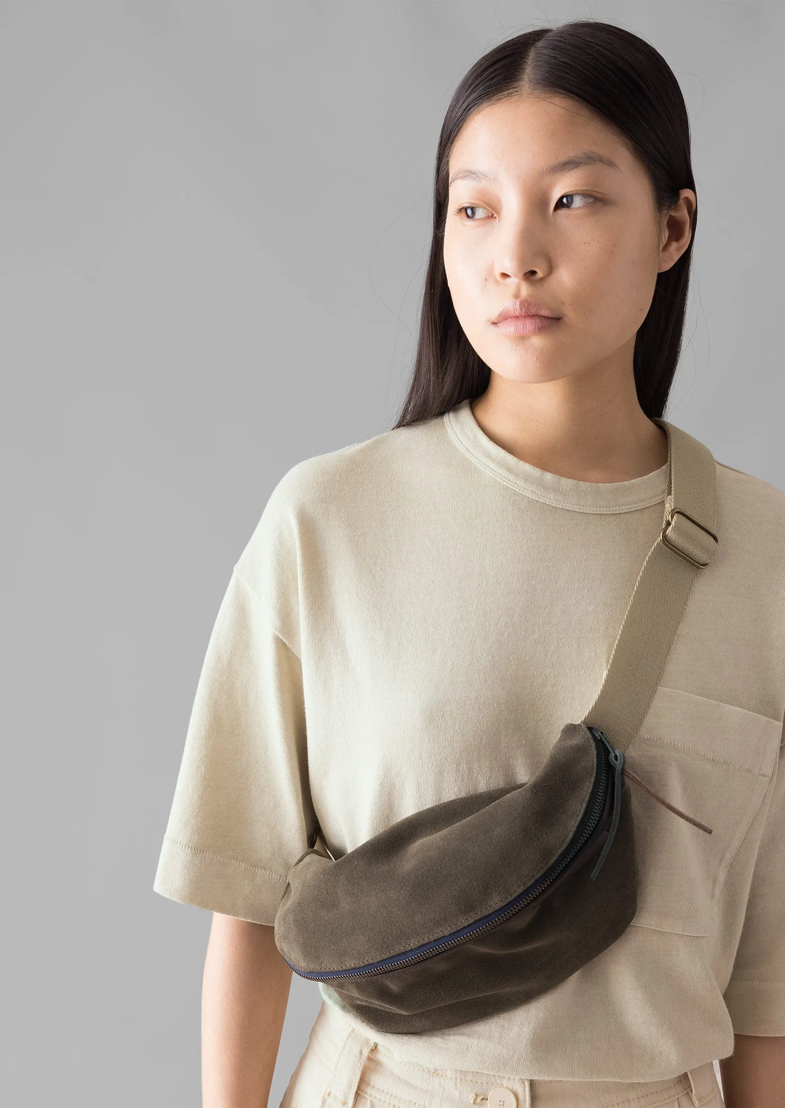 Bleu De Chauffe Suede Cross Body Bag | Musk sold by TOAST product image thumbnail 3