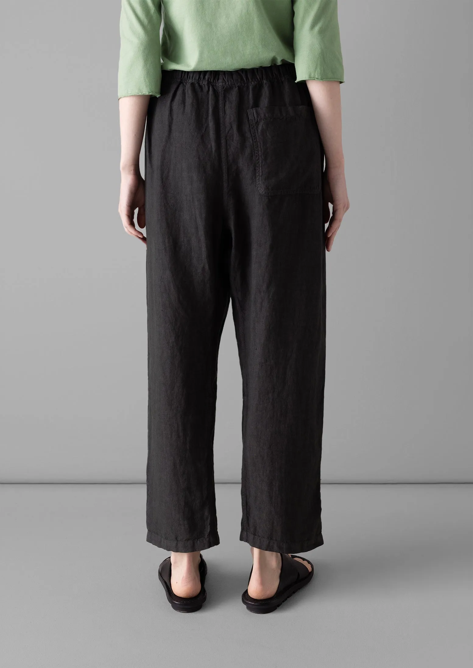 Panelled Garment Dyed Linen Trousers | Black Coffee sold by TOAST product image thumbnail 4