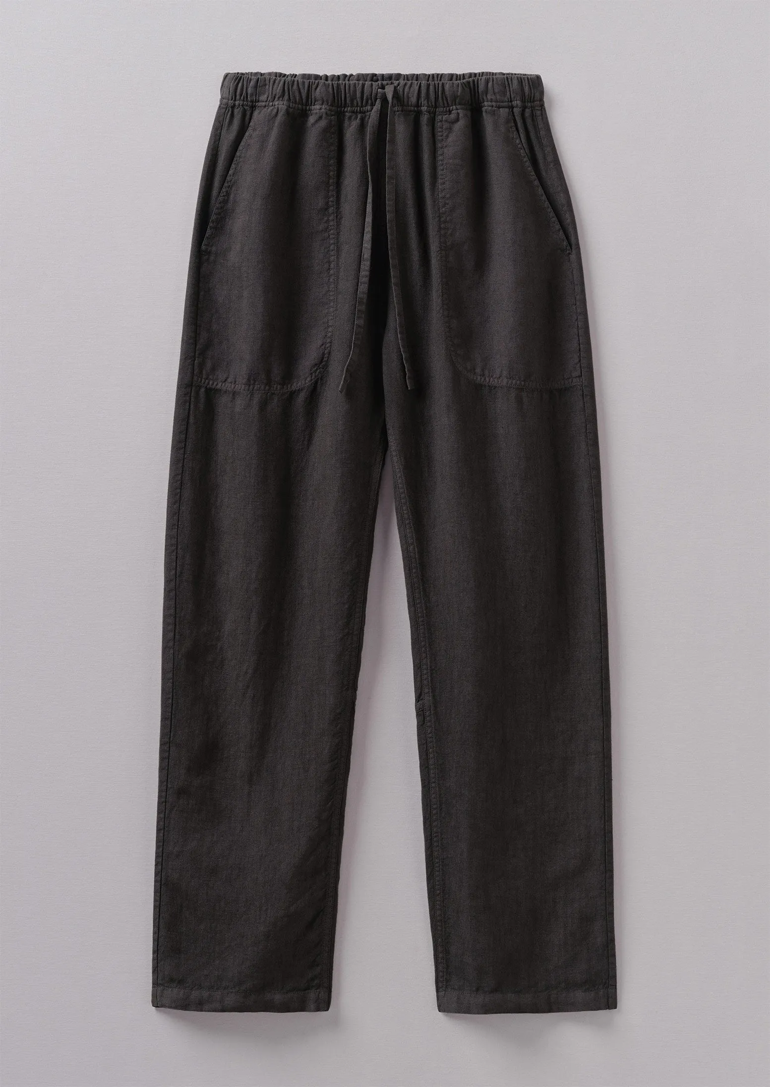 Panelled Garment Dyed Linen Trousers | Black Coffee sold by TOAST