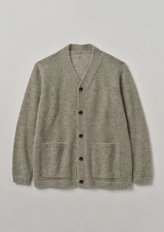 High V-Neck Cardigan | Mushroom sold by TOAST