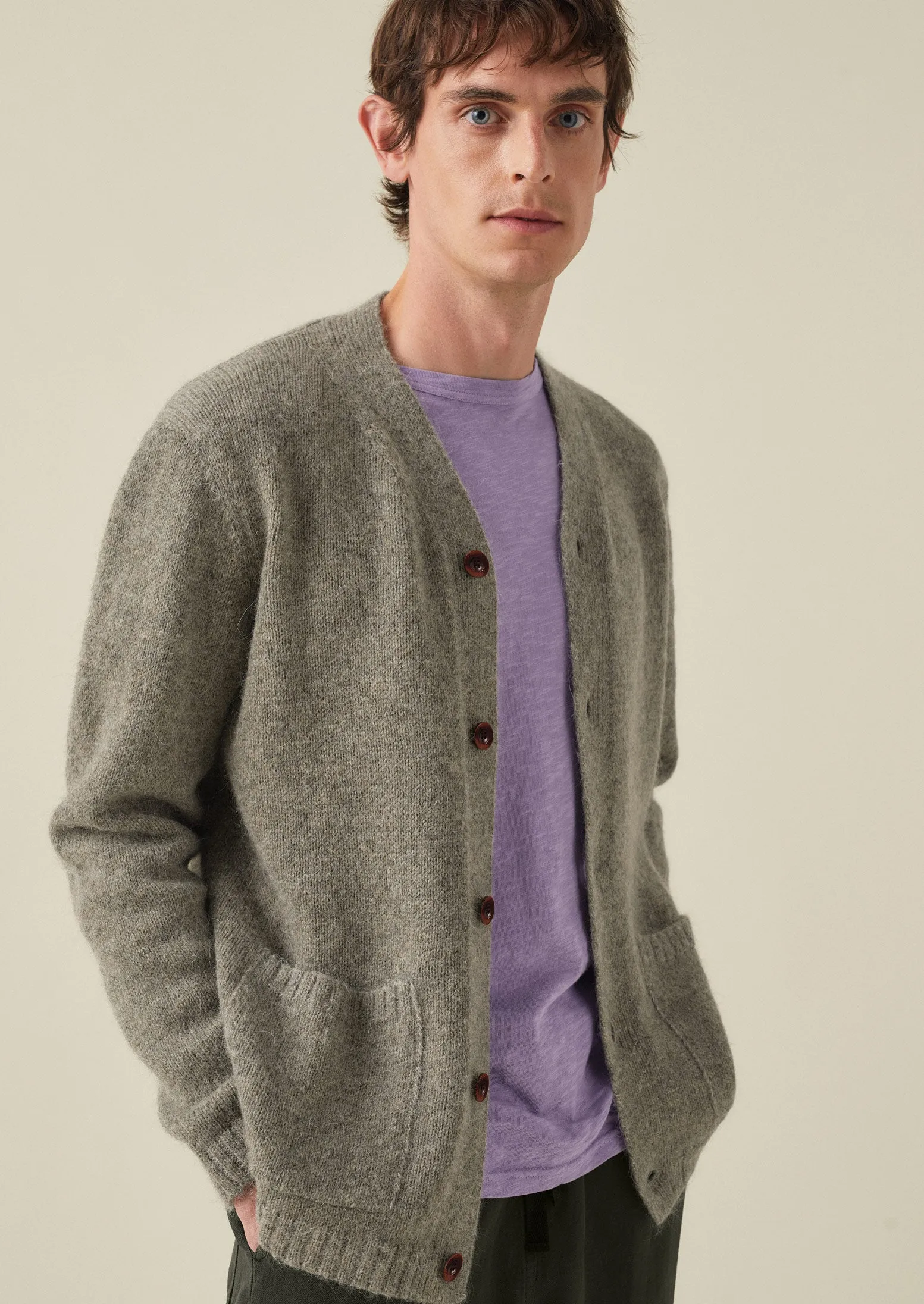 High V-Neck Cardigan | Mushroom sold by TOAST product image thumbnail 3