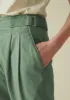 Side Tab Cotton Linen Twill Trousers | Herb sold by TOAST