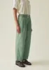 Side Tab Cotton Linen Twill Trousers | Herb sold by TOAST