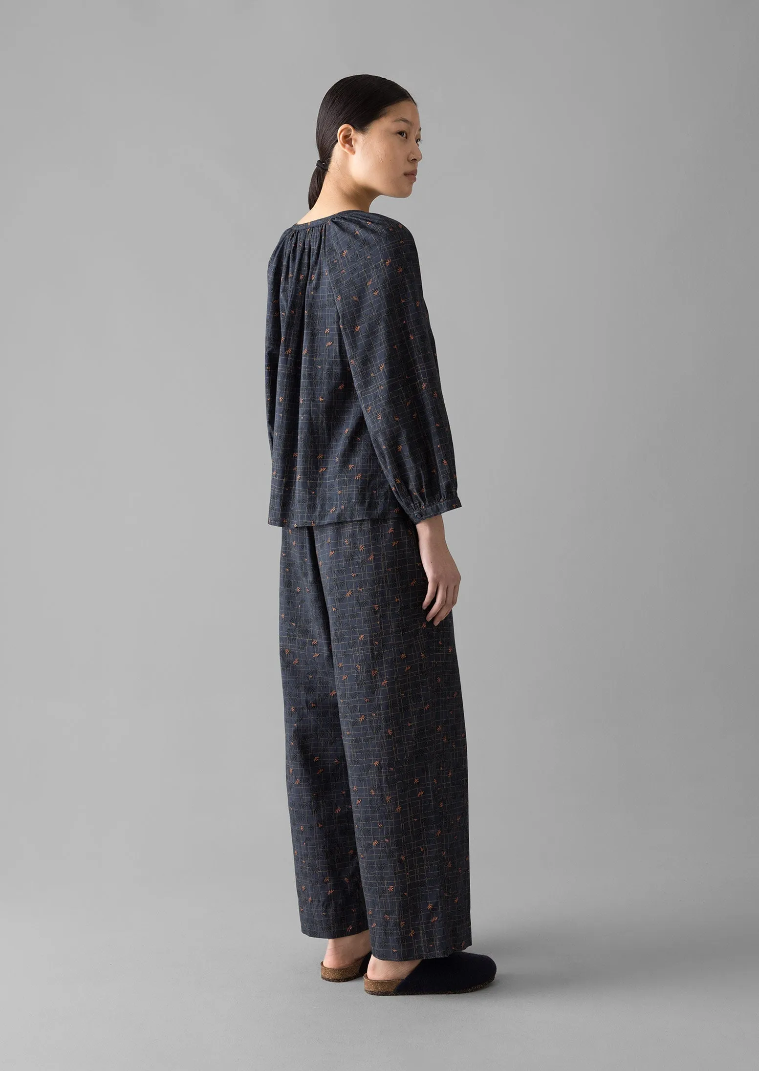 Trellis Floral Block Print Pyjamas | Blueberry sold by TOAST product image thumbnail 3