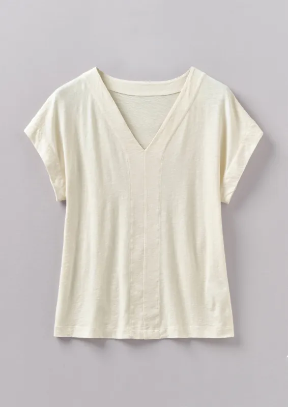 V-Neck Organic Cotton Tee | Daisy sold by TOAST