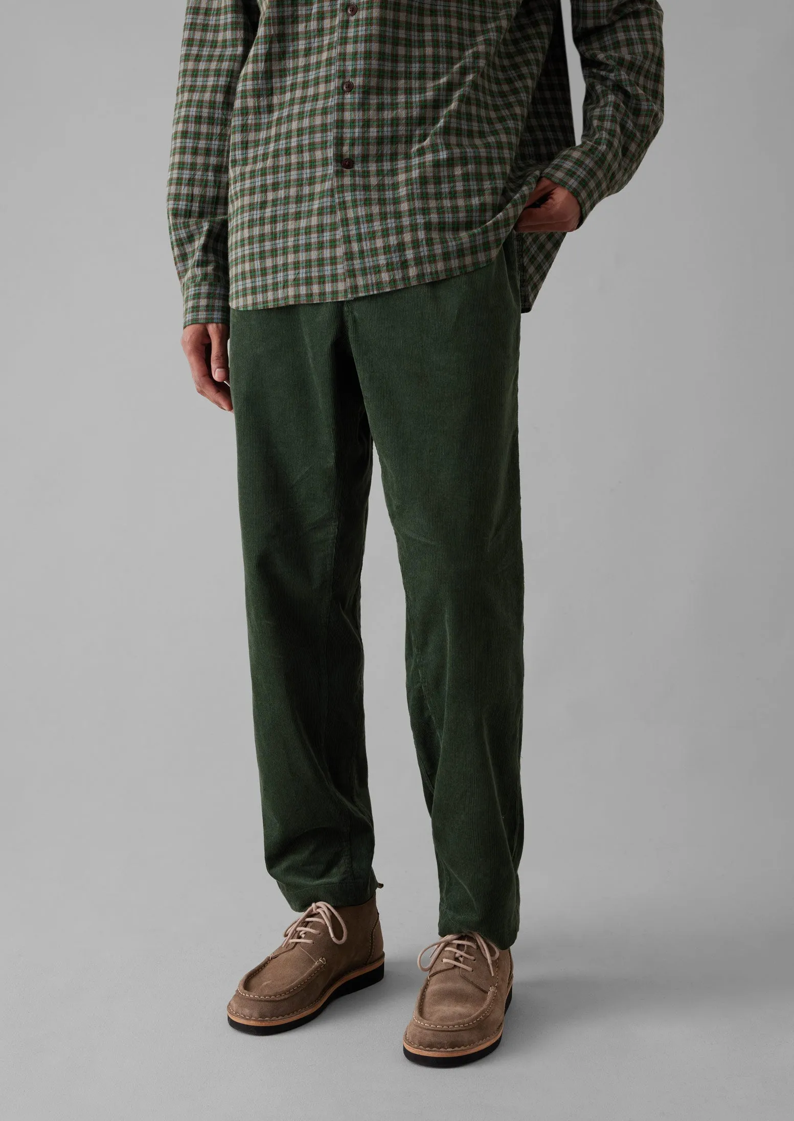 Soft Cord Drawstring Trousers | Dark Mineral Green sold by TOAST product image thumbnail 3