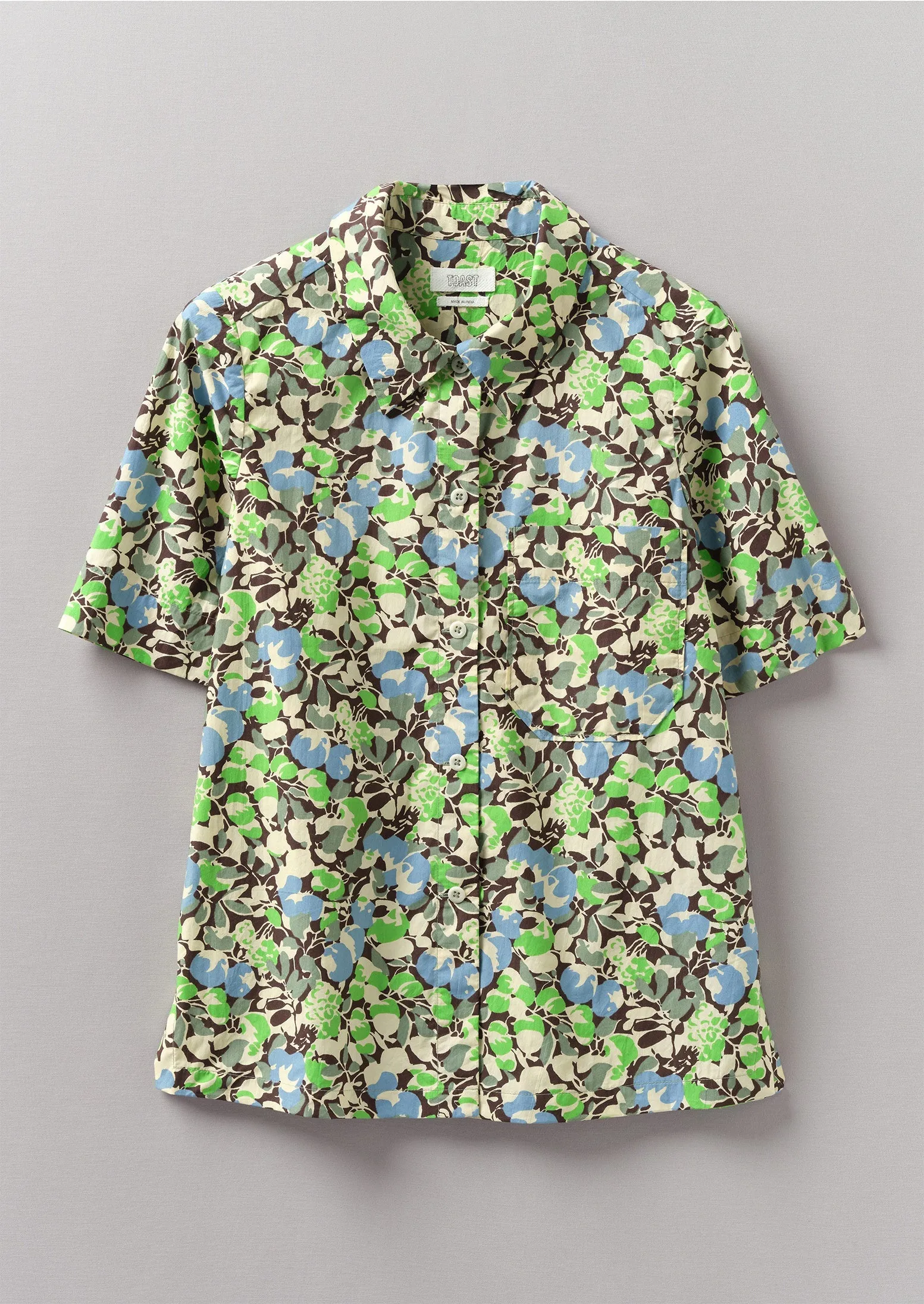 Hedgerow Print Poplin Shirt | Acid Green sold by TOAST