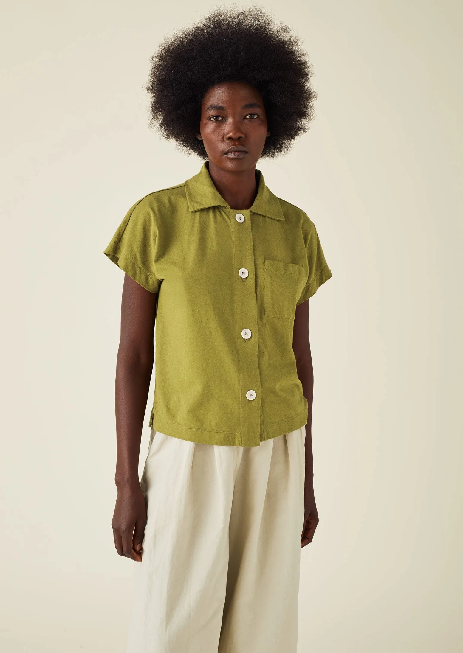 Cotton Linen Jersey Shirt | Leaf sold by TOAST product image thumbnail 4