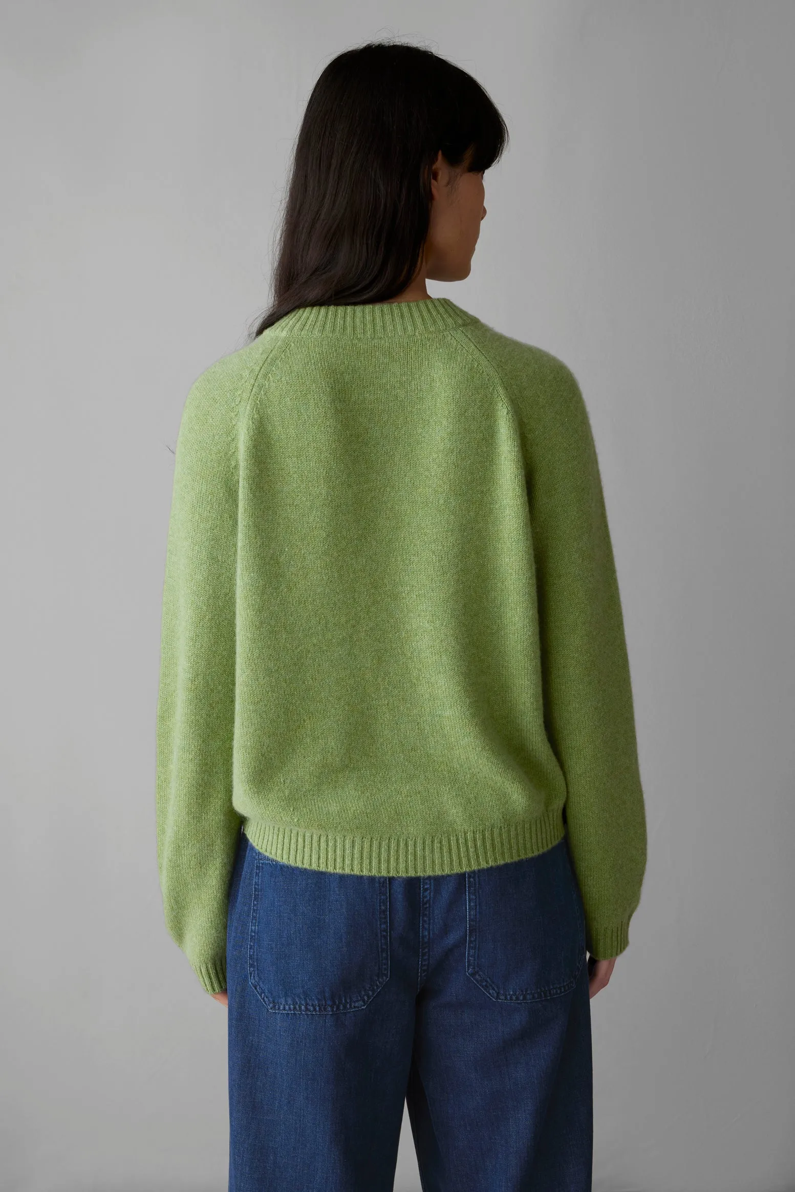 Eden Wool Cashmere Raglan Cardigan | Pea Shoot sold by TOAST product image thumbnail 5