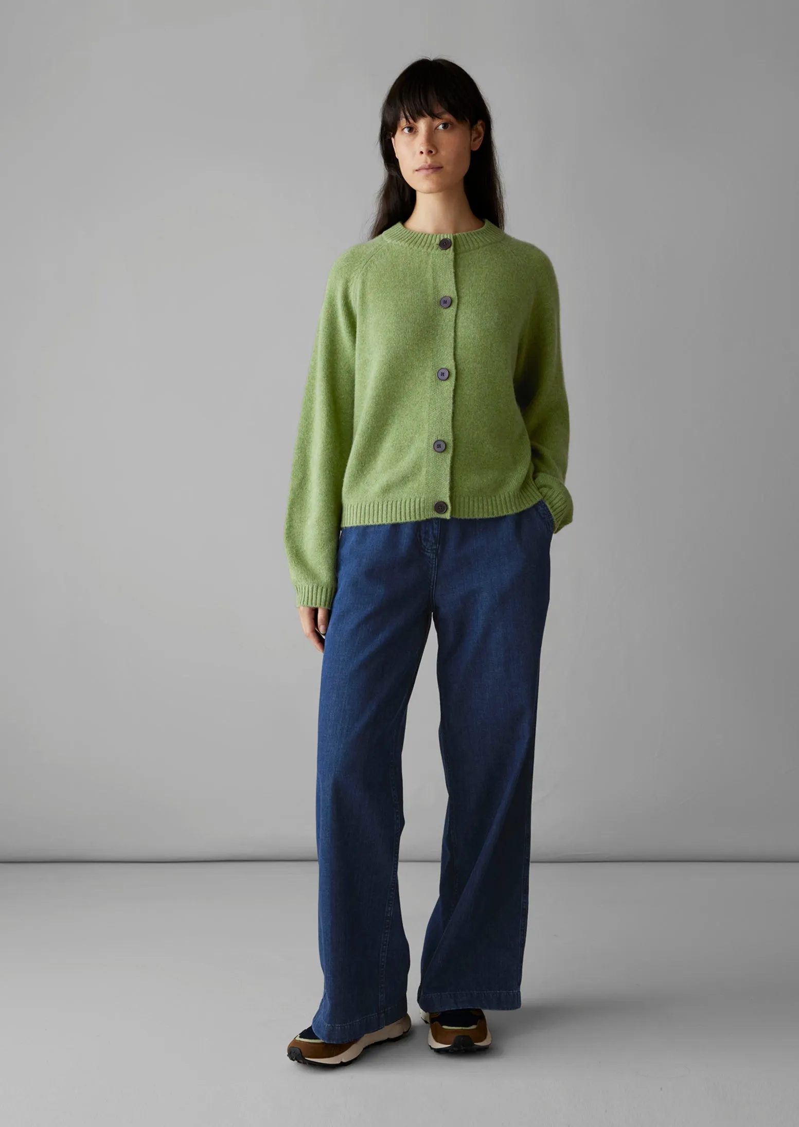 Eden Wool Cashmere Raglan Cardigan | Pea Shoot sold by TOAST product image thumbnail 3