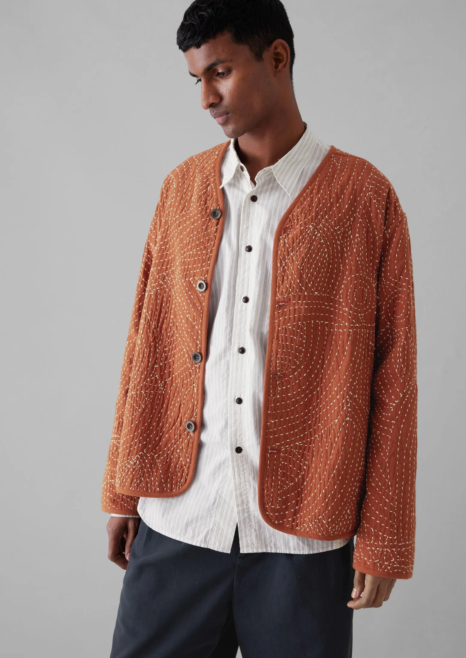 Hand Embroidered Kantha Relaxed Jacket | Red Granite sold by TOAST product image thumbnail 4