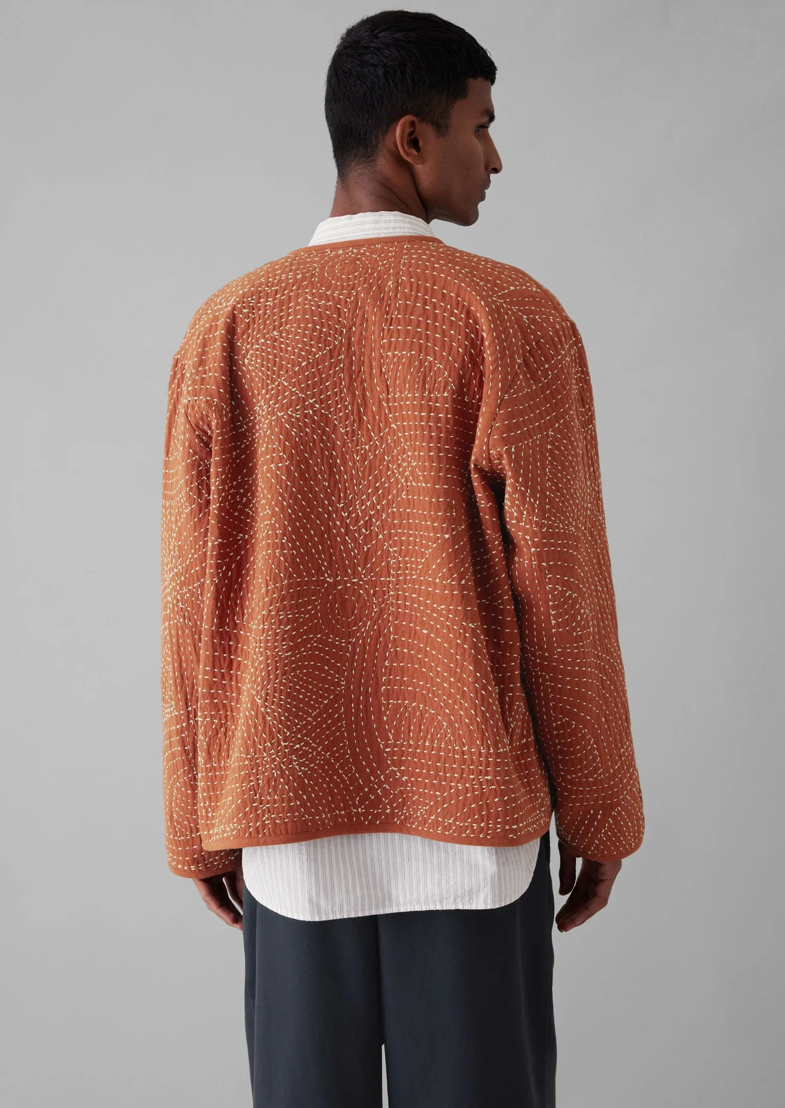 Hand Embroidered Kantha Relaxed Jacket | Red Granite sold by TOAST product image thumbnail 5