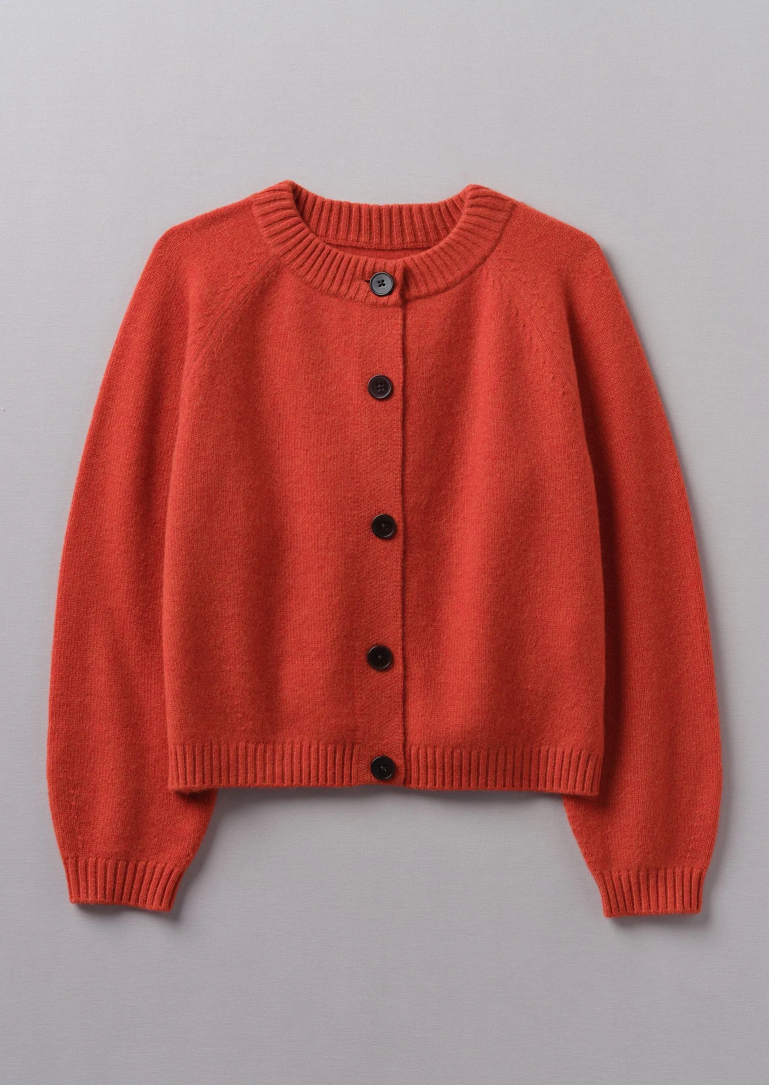 Eden Wool Cashmere Raglan Cardigan | Carmine Red Melange sold by TOAST