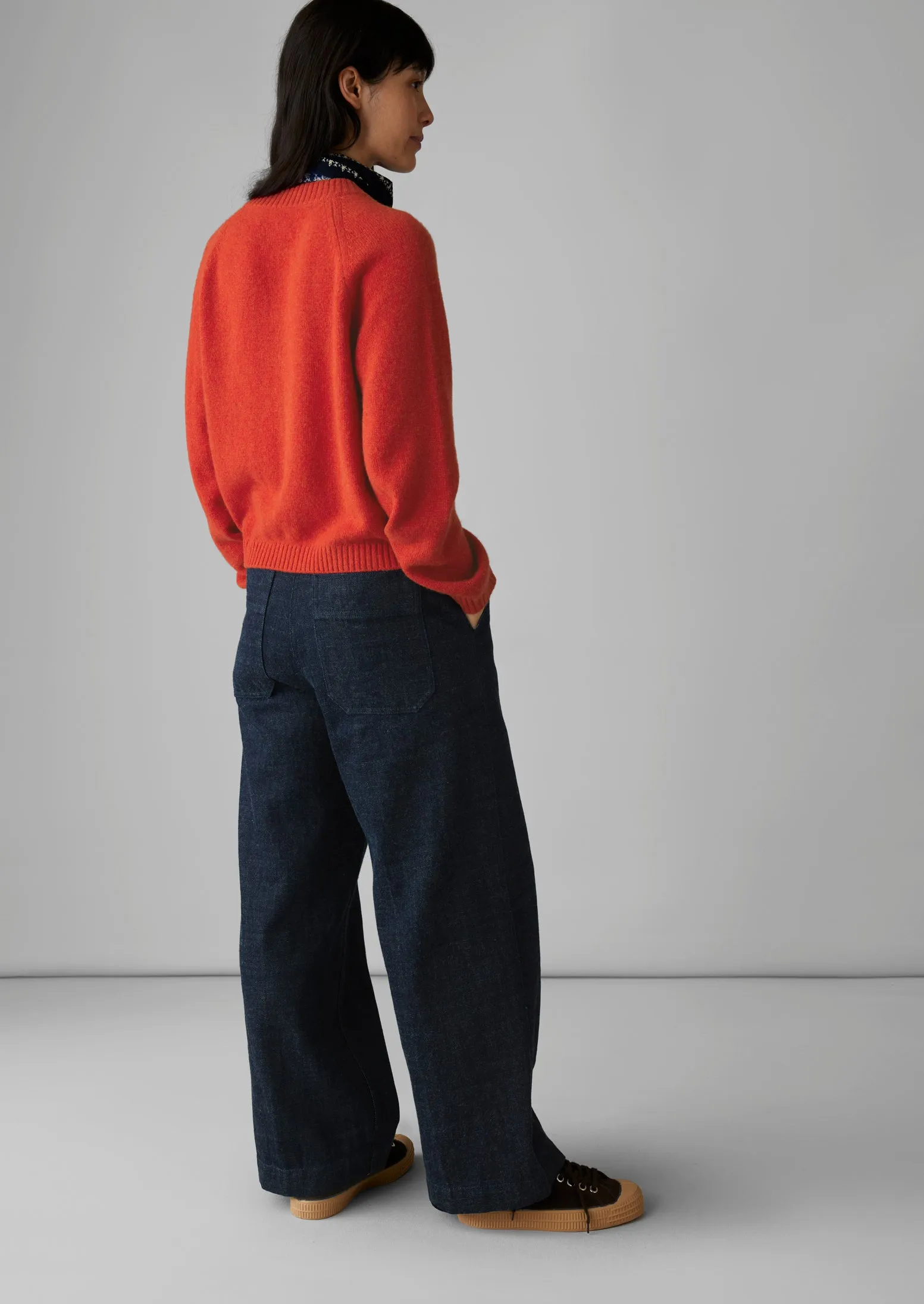 Eden Wool Cashmere Raglan Cardigan | Carmine Red Melange sold by TOAST product image thumbnail 5