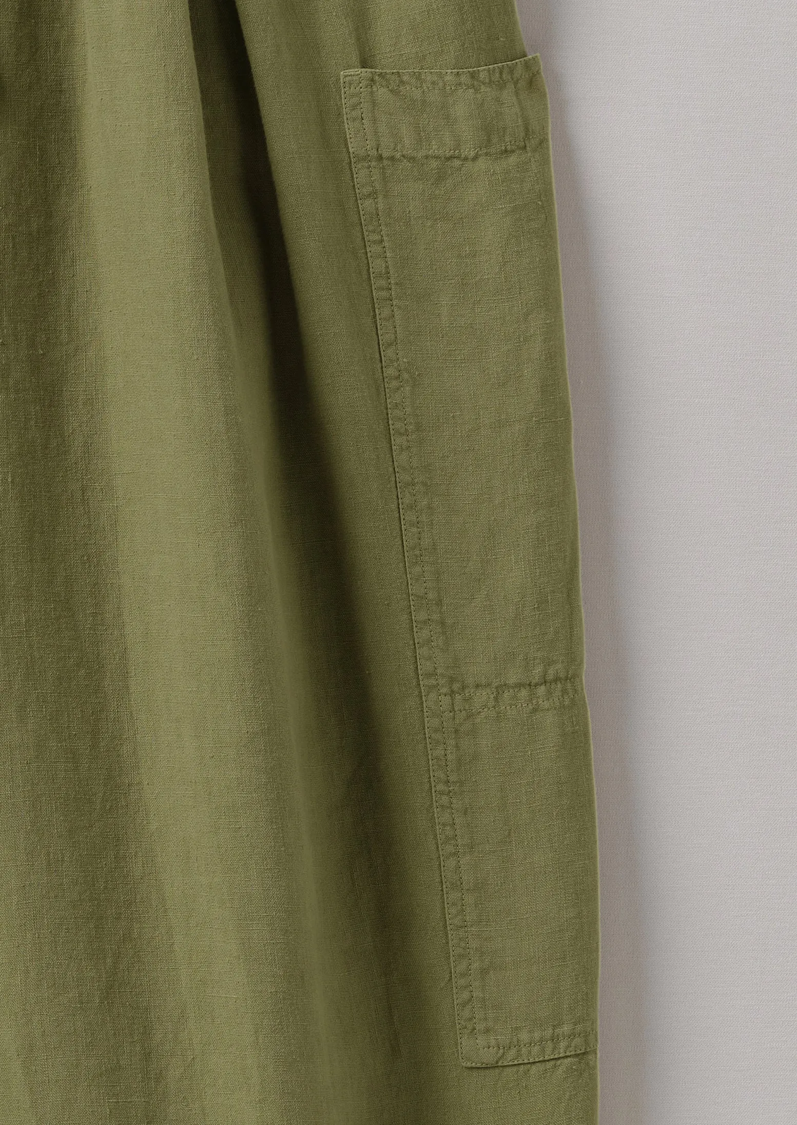 Side Pocket Garment Dyed Linen Trousers | Olive Oil sold by TOAST product image thumbnail 5