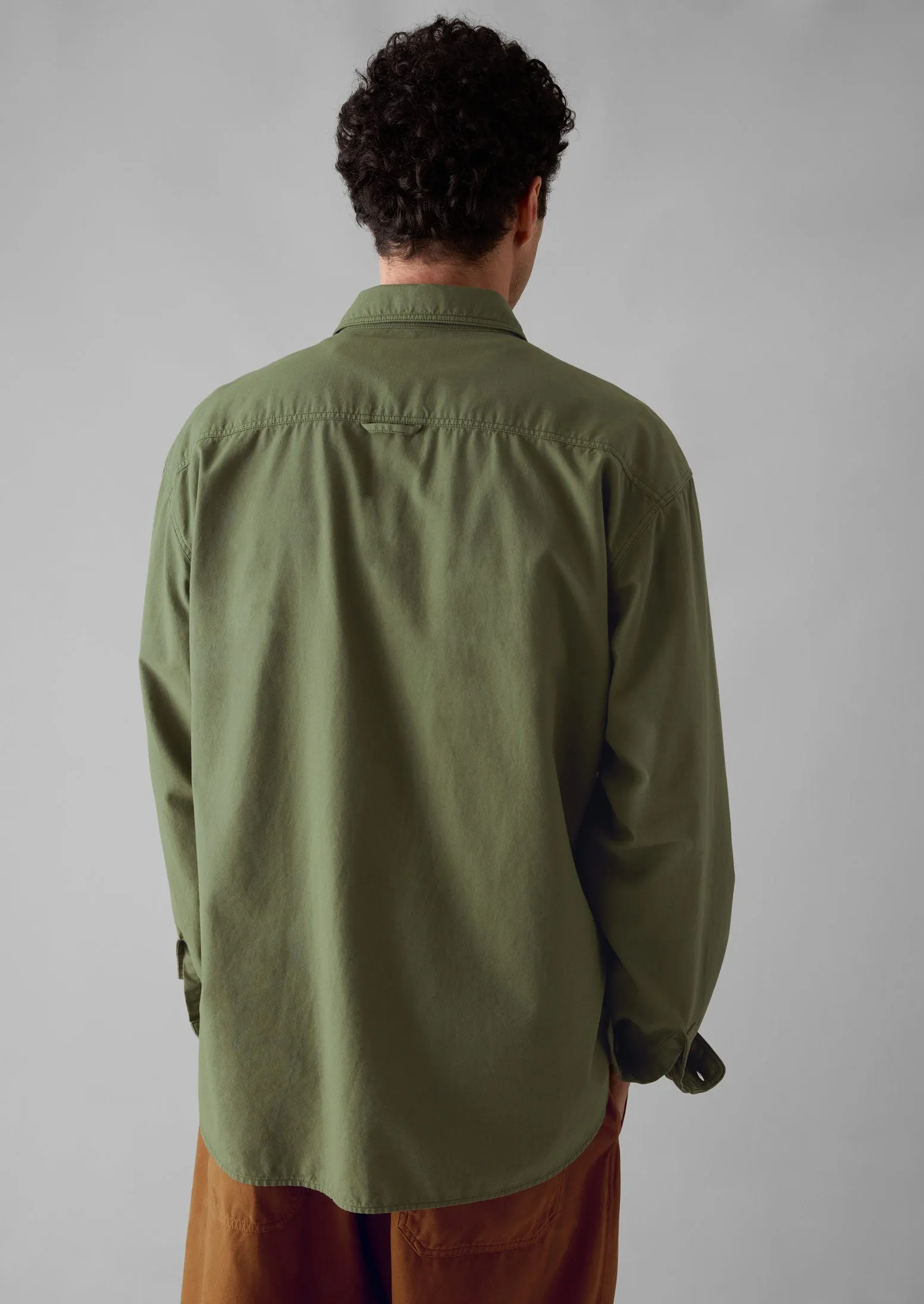 Garment Dyed Oxford Workwear Shirt | Washed Olive sold by TOAST product image thumbnail 4