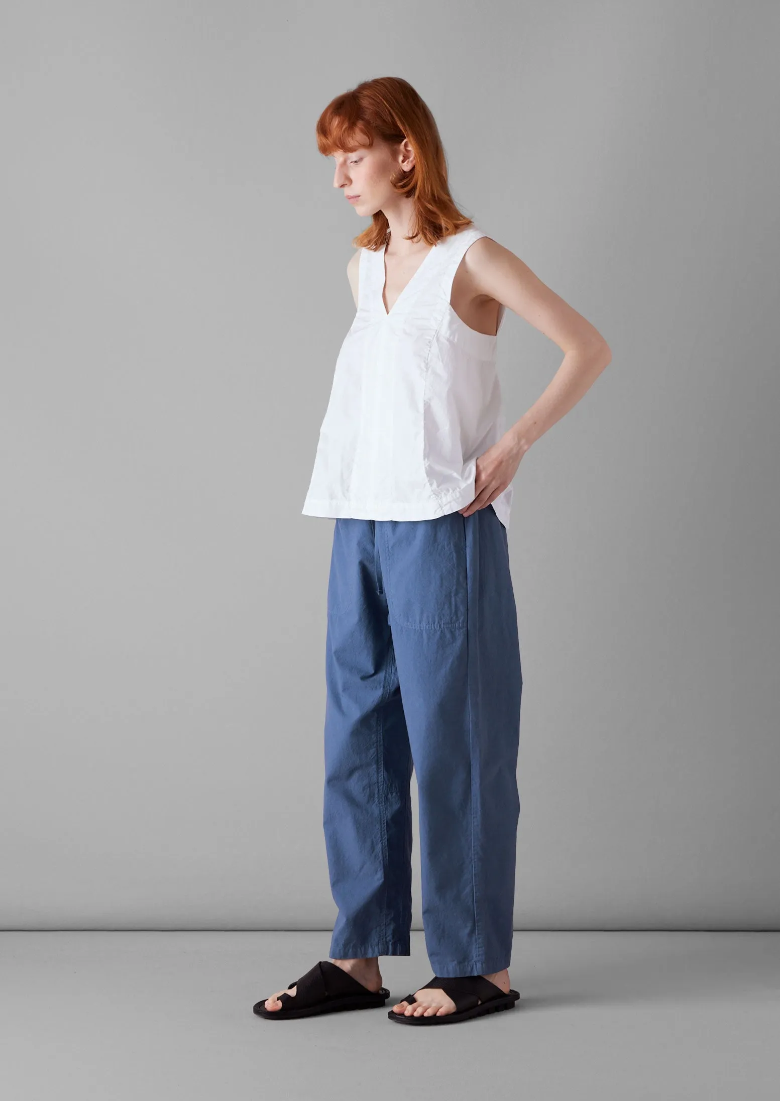 Suki Panelled Cotton Linen Trousers | Smock Blue sold by TOAST product image thumbnail 3