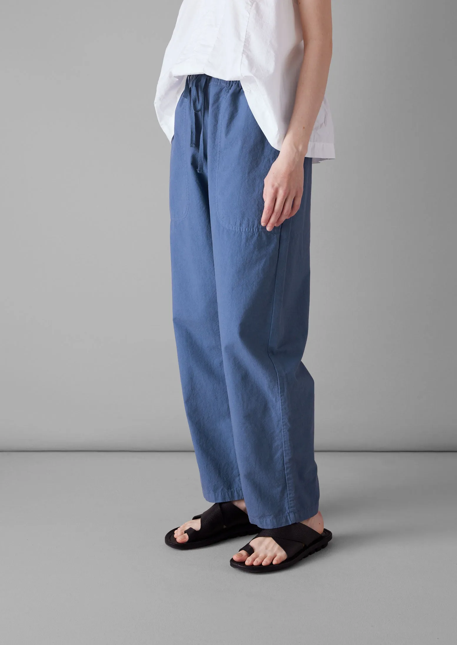Suki Panelled Cotton Linen Trousers | Smock Blue sold by TOAST product image thumbnail 2