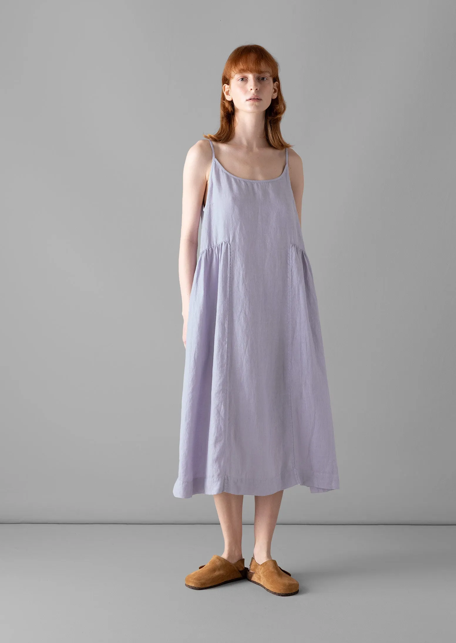 Garment Dyed Lightweight Linen Lounge Dress | Blue Stone sold by TOAST product image thumbnail 2