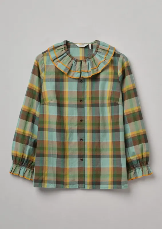 Check Hand Woven Mulmul Shirt | Mint/Multi sold by TOAST