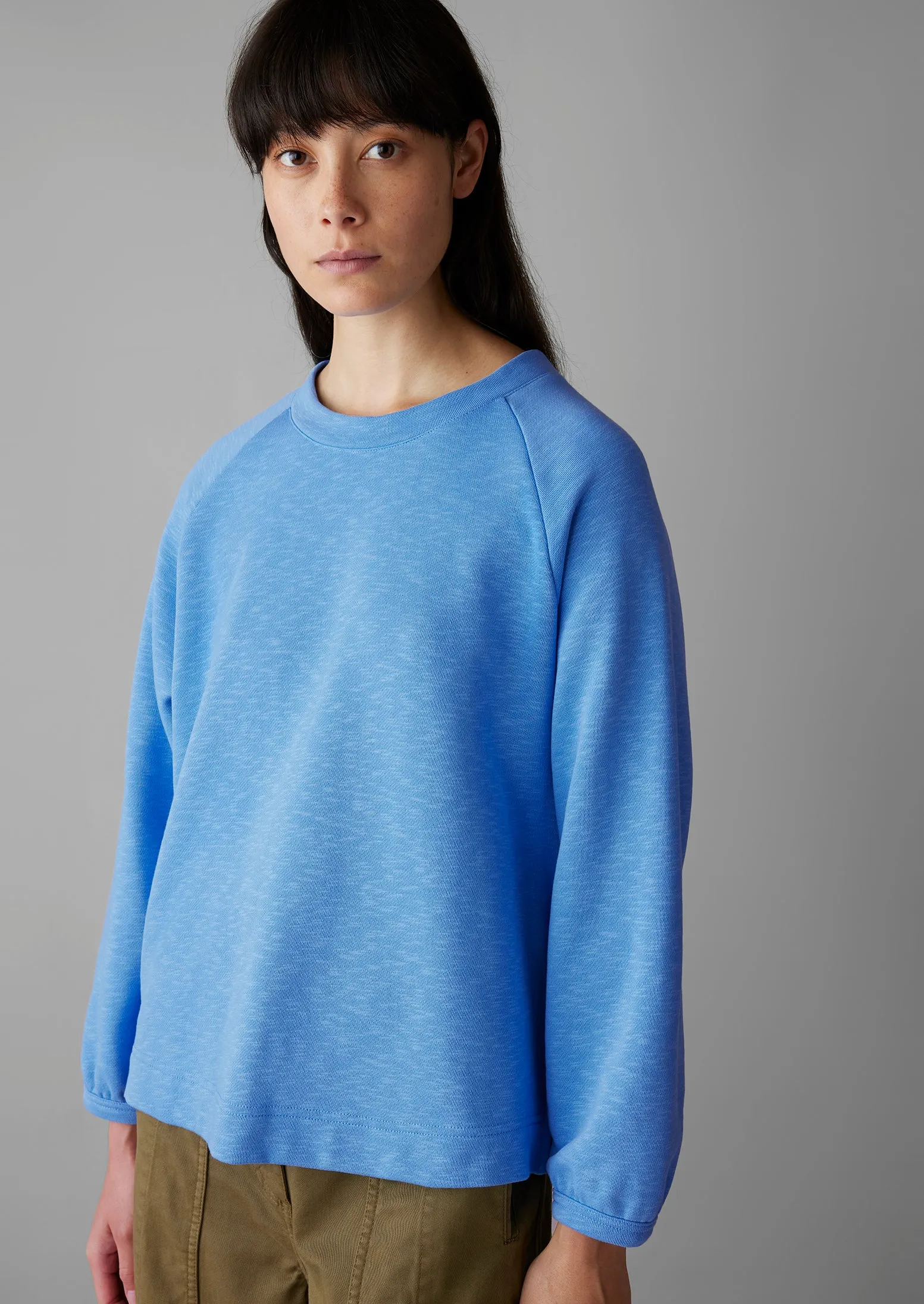 Cotton Jersey Raglan Sweatshirt | Cornflower sold by TOAST product image thumbnail 2