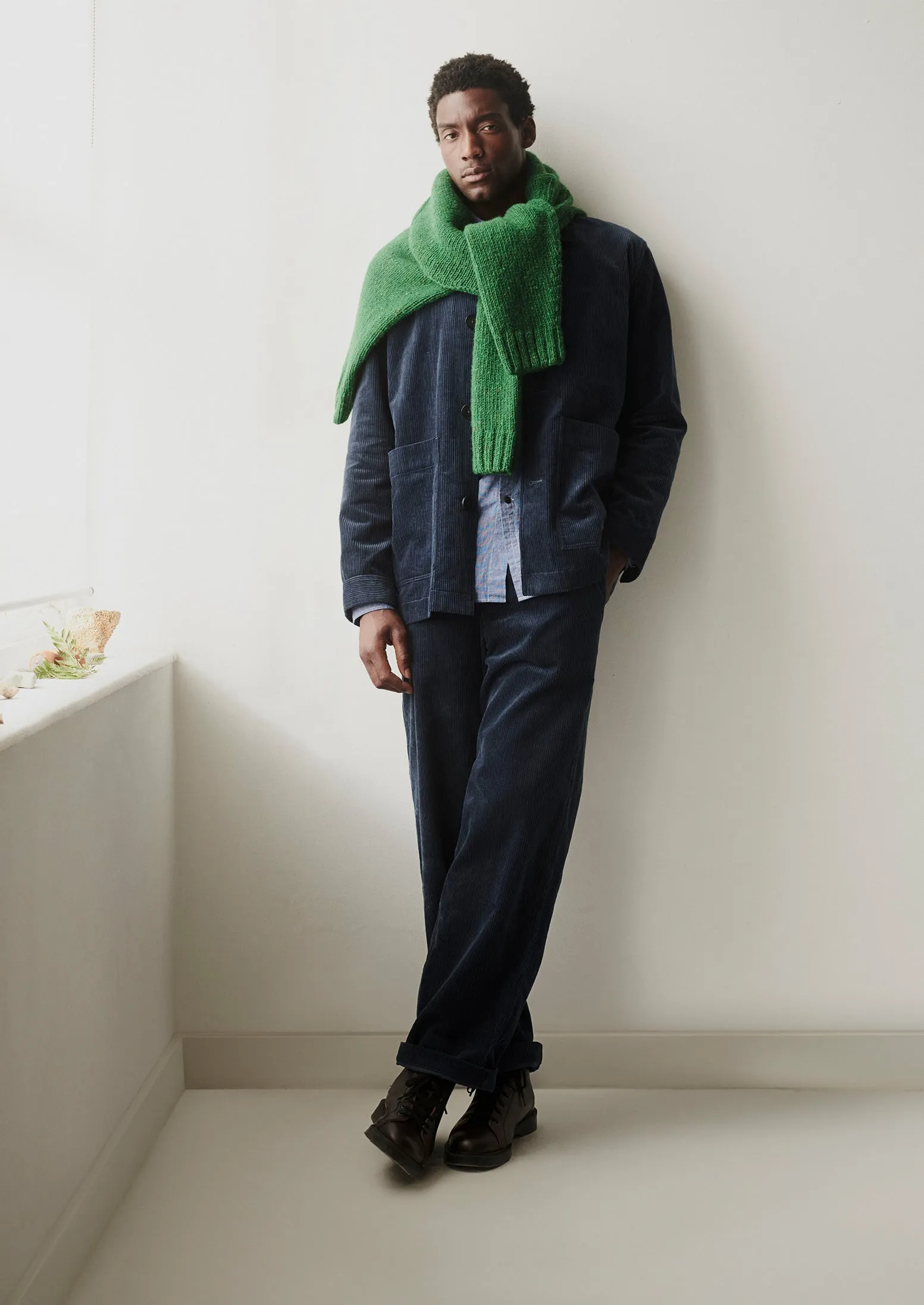 Corduroy Point Collar Jacket | Dusty Navy sold by TOAST product image thumbnail 3