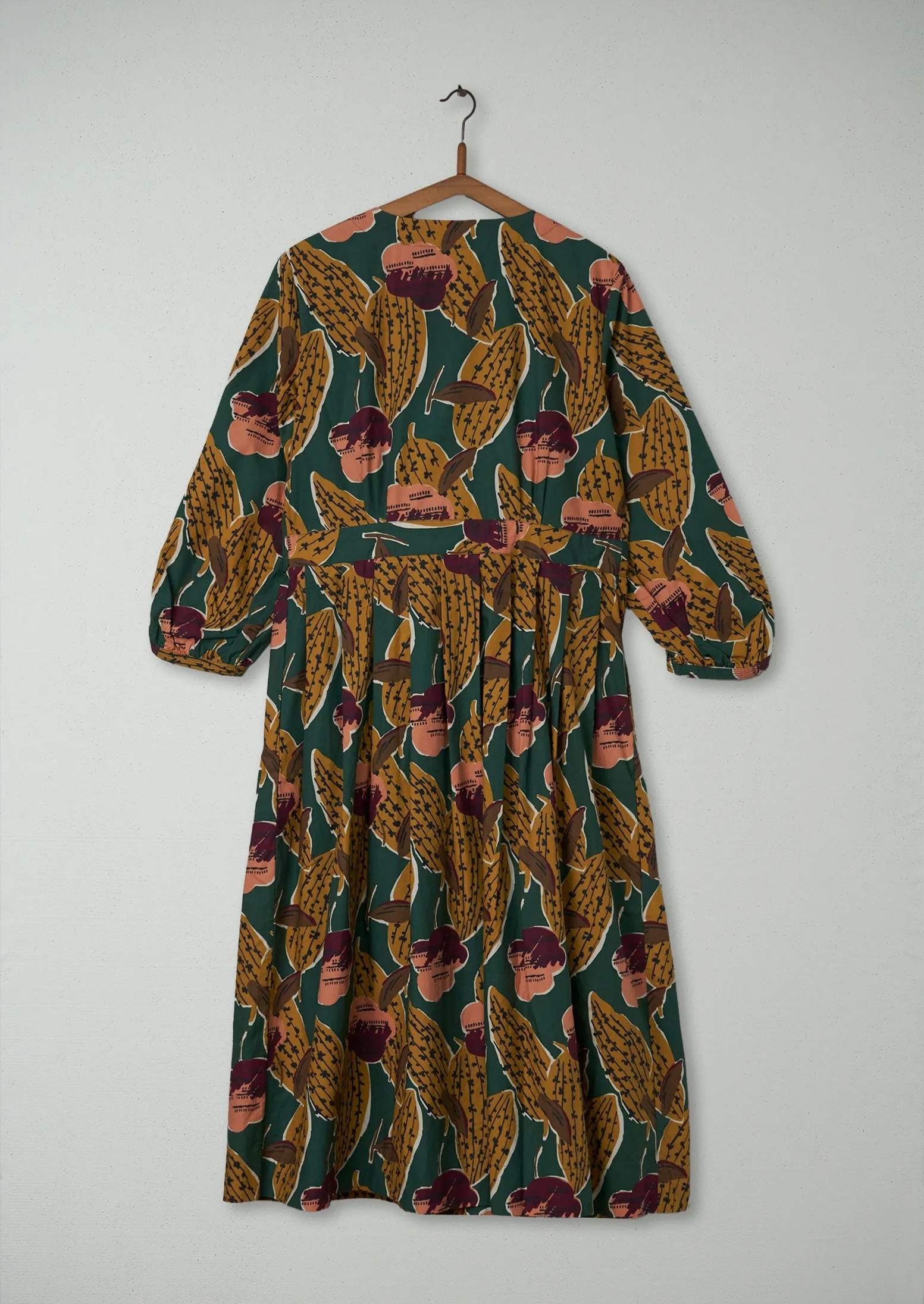 Renewed Coco Leaf Print Wrap Dress Size 16 (94) | Green sold by TOAST product image thumbnail 2