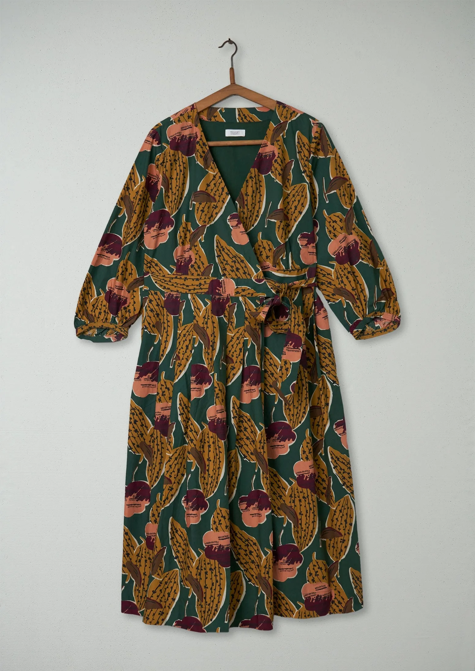 Renewed Coco Leaf Print Wrap Dress Size 16 (94) | Green sold by TOAST