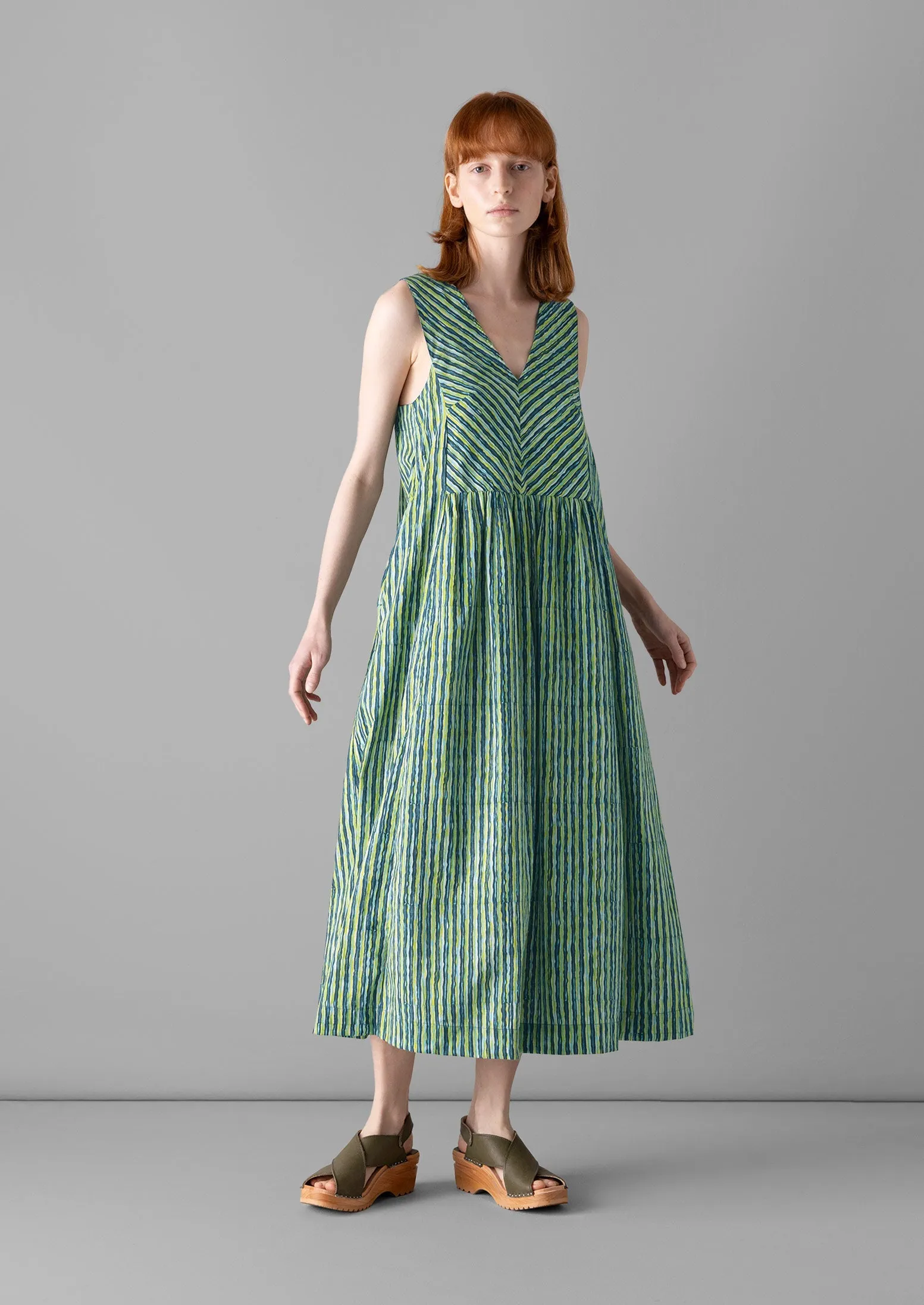 Stripe Block Print Cotton Dress | Greengage sold by TOAST product image thumbnail 2