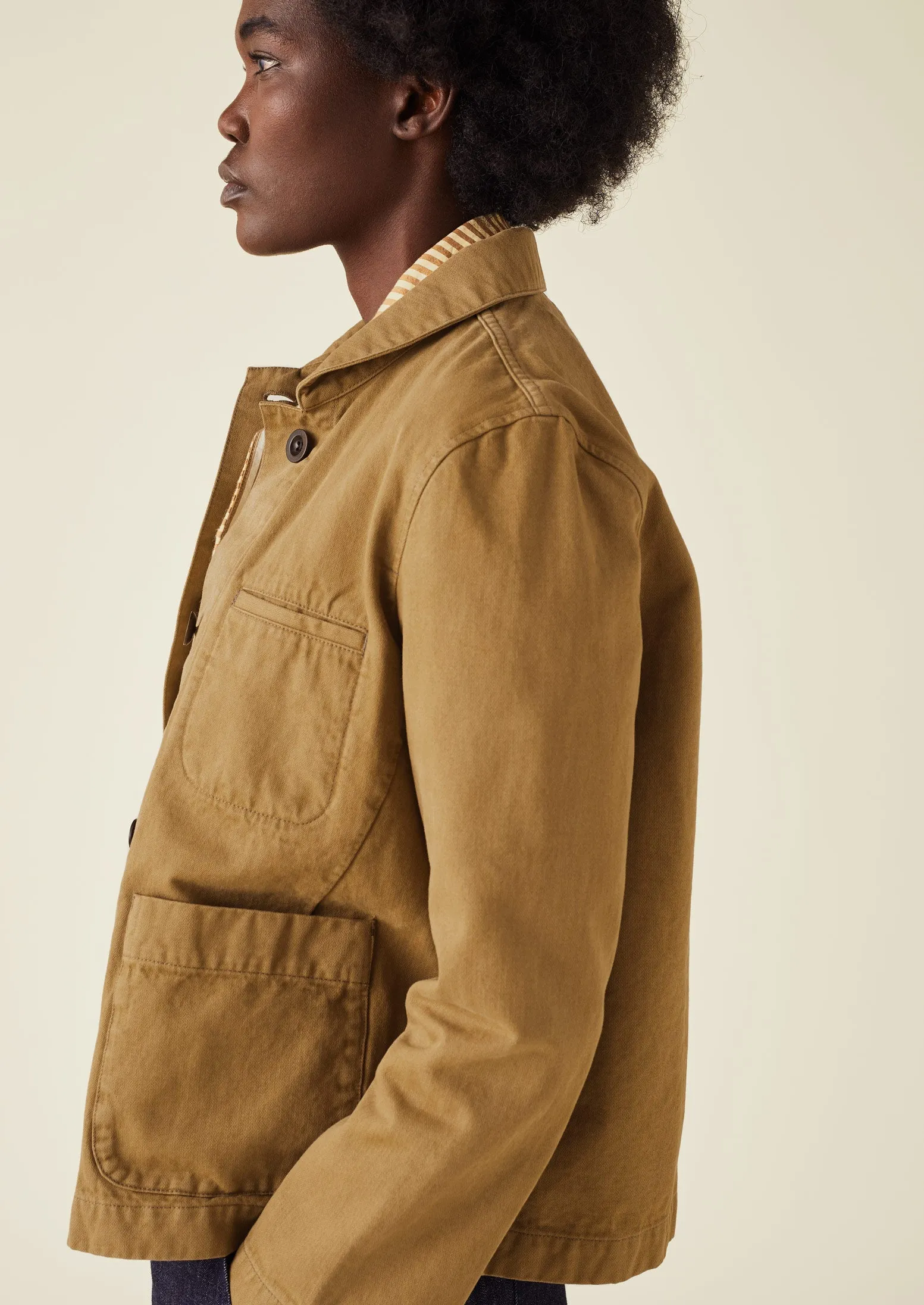 Garment Dyed Cotton Herringbone Jacket | Walnut sold by TOAST product image thumbnail 4