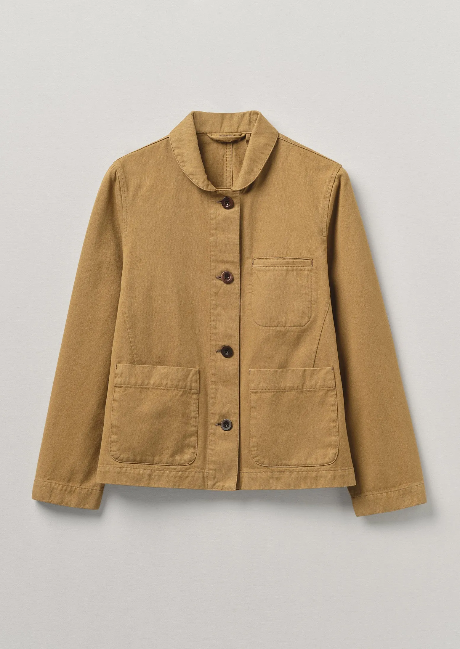 Garment Dyed Cotton Herringbone Jacket | Walnut sold by TOAST