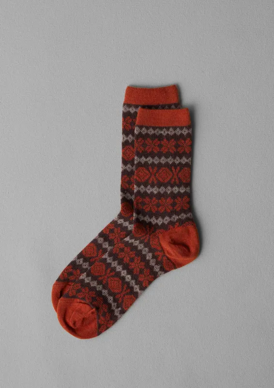Fair Isle Wool Socks | Red Multi sold by TOAST