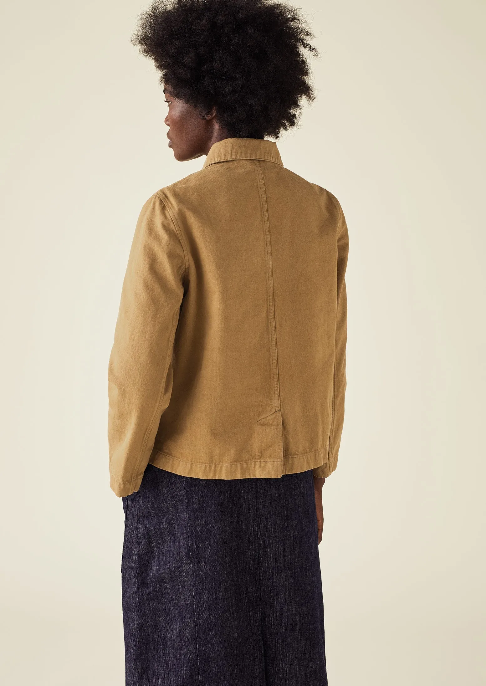 Garment Dyed Cotton Herringbone Jacket | Walnut sold by TOAST product image thumbnail 5