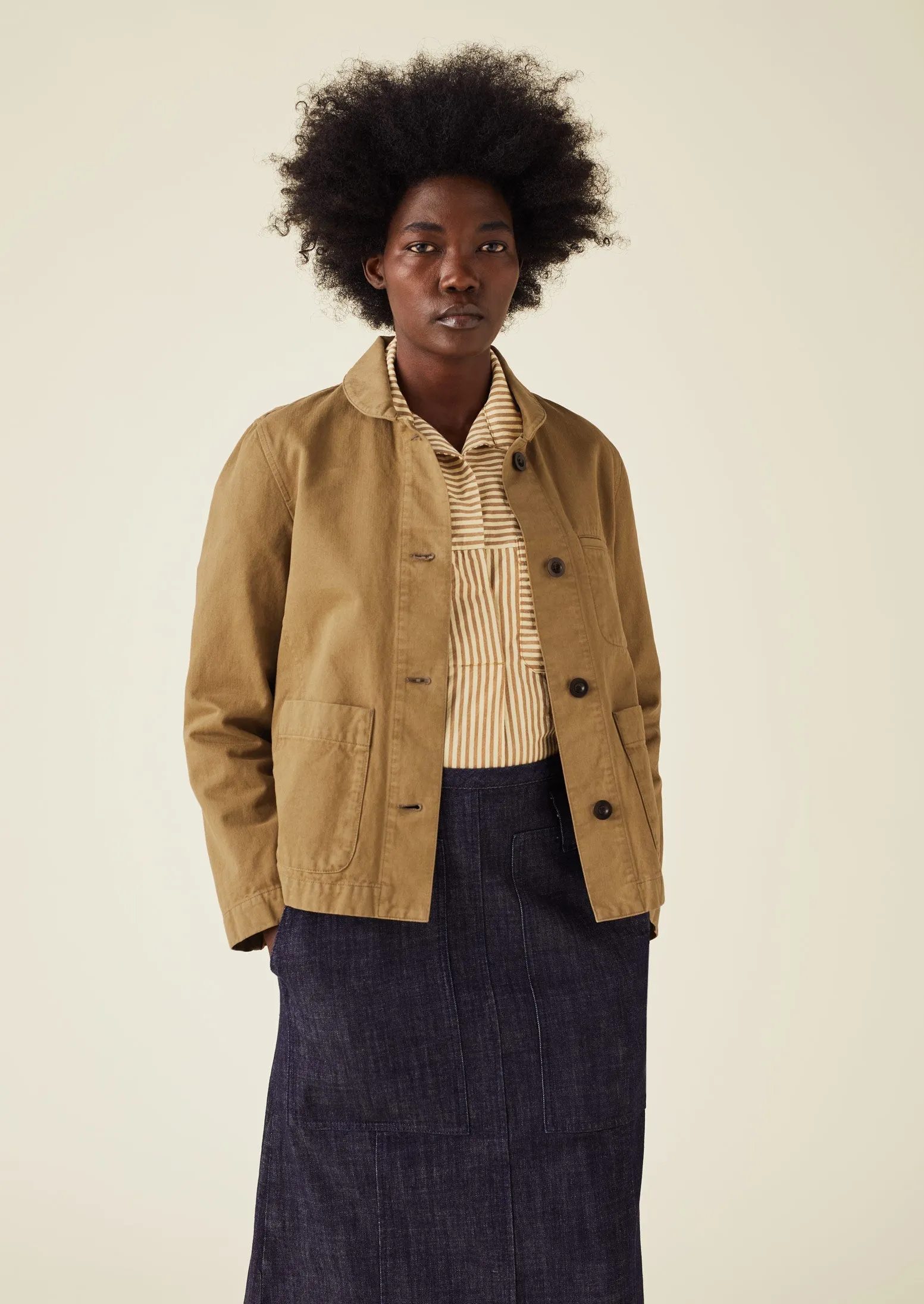 Garment Dyed Cotton Herringbone Jacket | Walnut sold by TOAST product image thumbnail 2