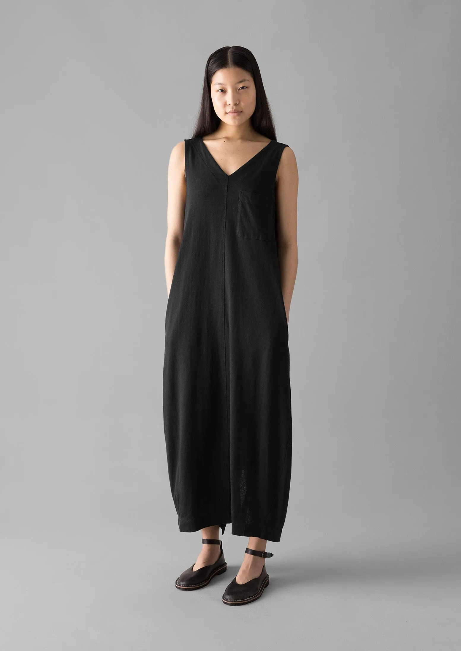 V-Neck Cotton Jersey Dress | Washed Black sold by TOAST product image thumbnail 4