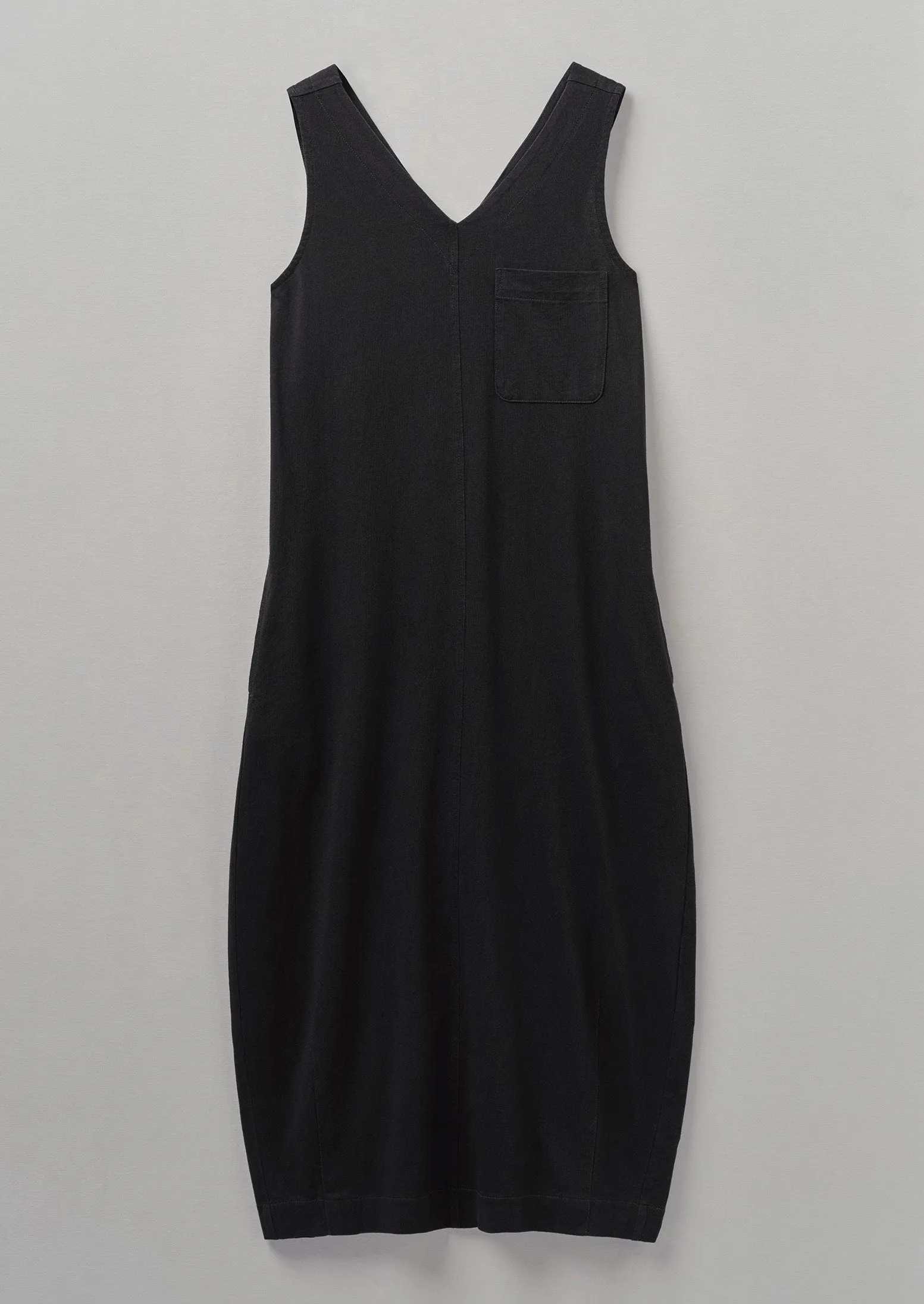 V-Neck Cotton Jersey Dress | Washed Black sold by TOAST