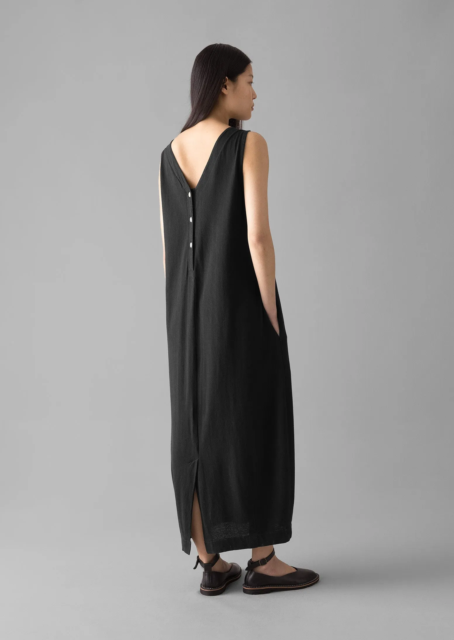 V-Neck Cotton Jersey Dress | Washed Black sold by TOAST product image thumbnail 5