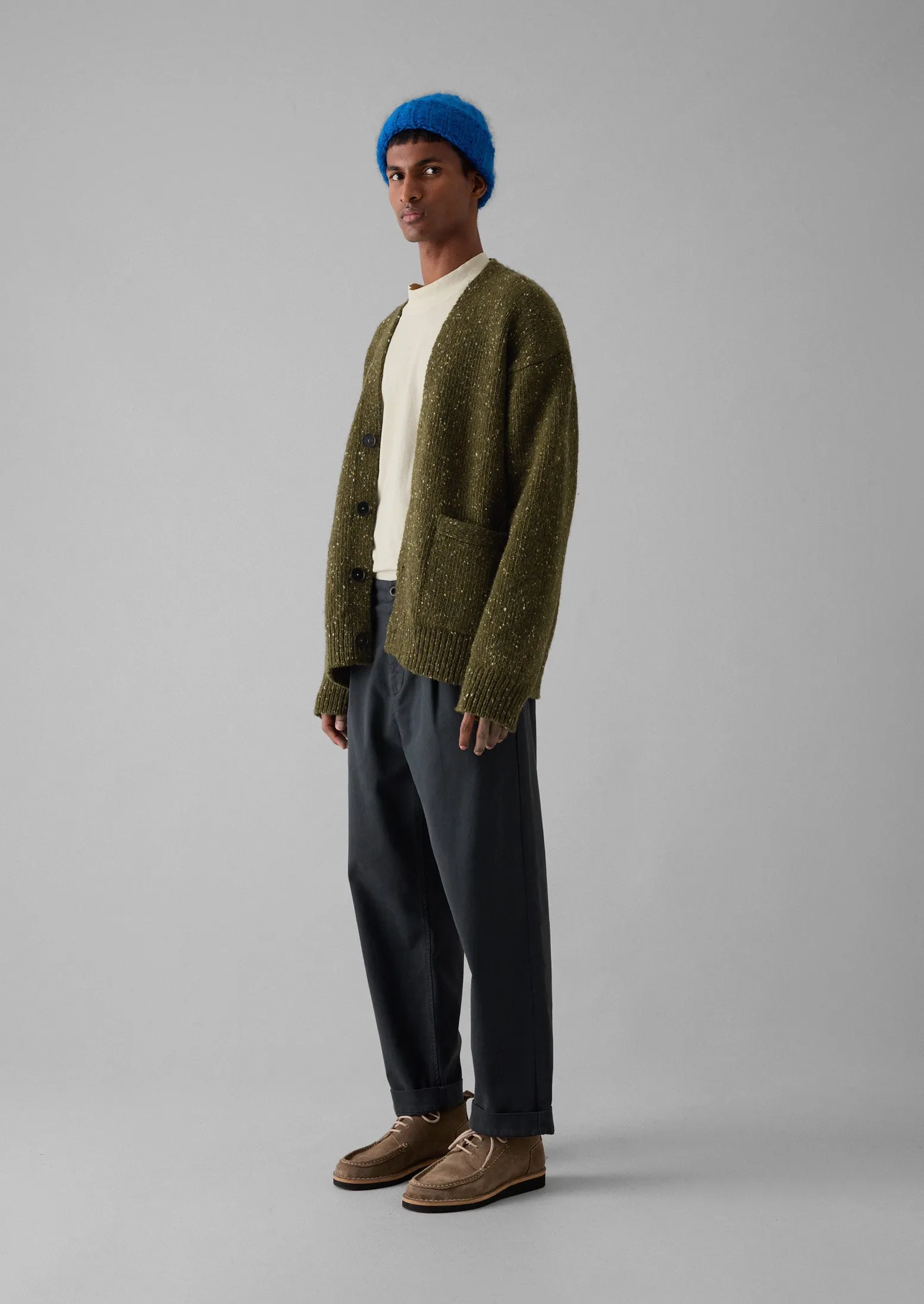 Donegal Wool V-Neck Cardigan | Olive sold by TOAST product image thumbnail 4