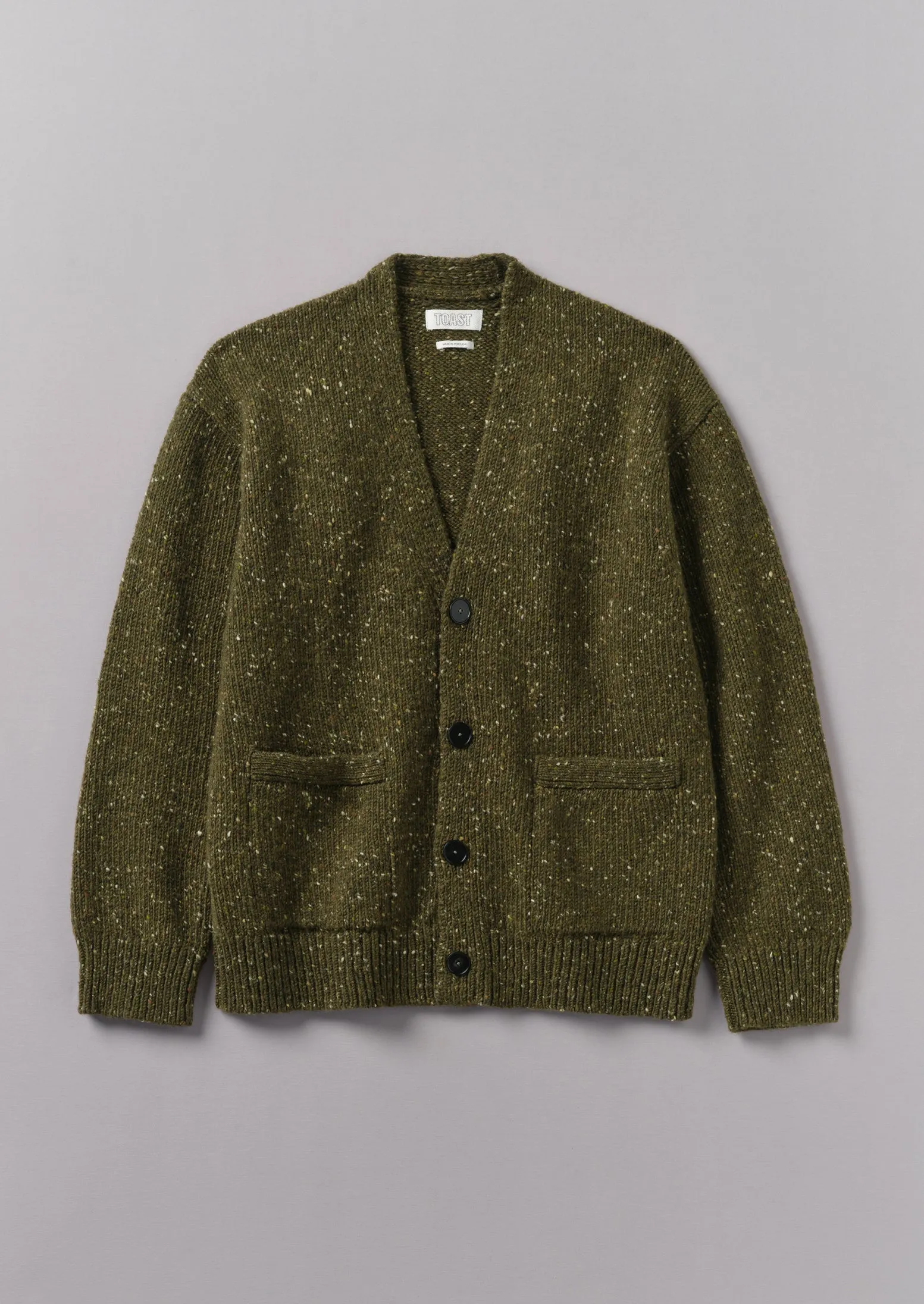 Donegal Wool V-Neck Cardigan | Olive sold by TOAST